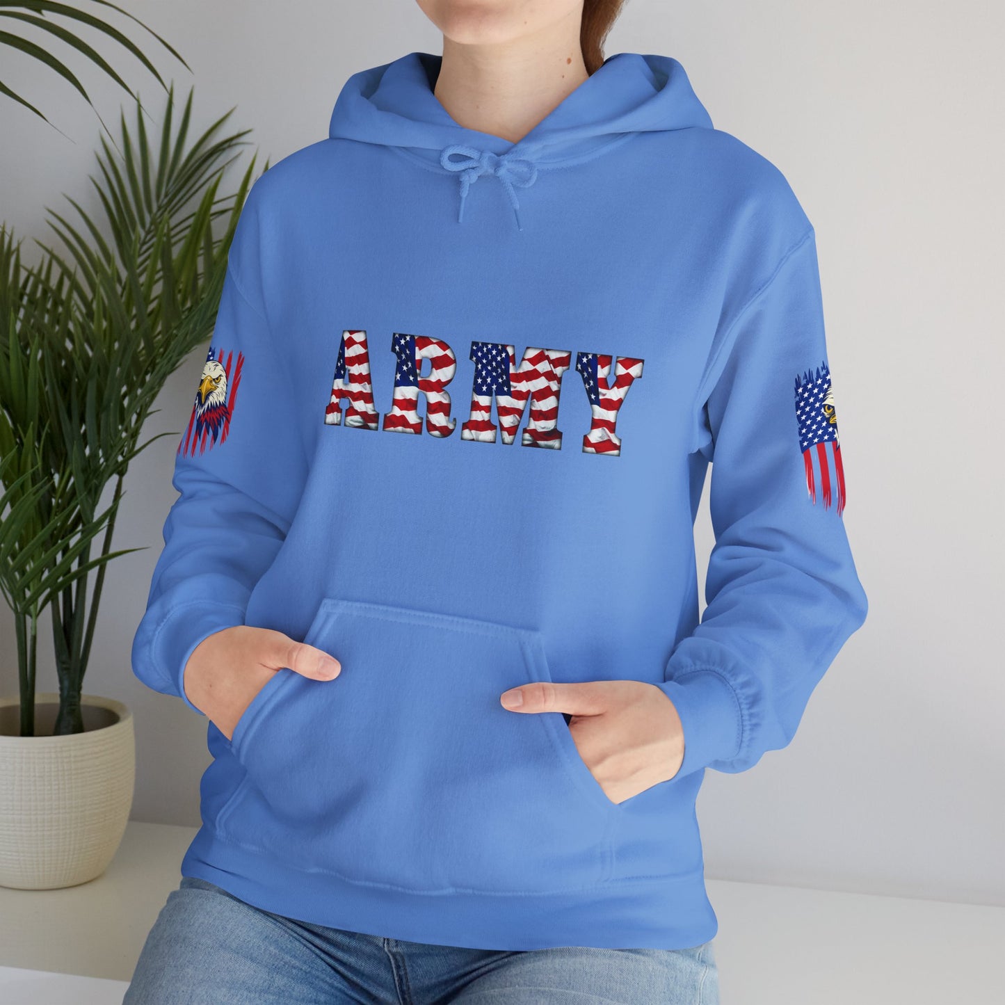 Princess Grace  Patriotic Army Eagle Hoodie  Unisex Heavy Blend Sweatshirt