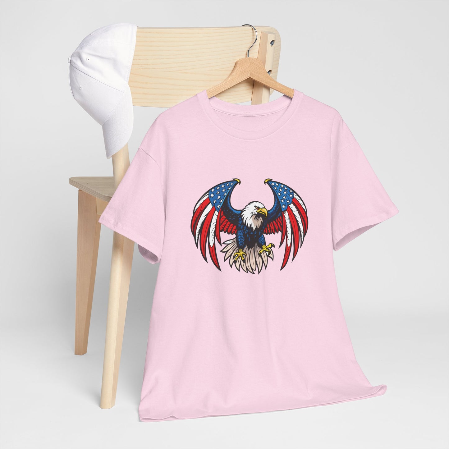 Princess Grace  Patriotic Eagle Unisex Heavy Cotton Tee 4th of July Graphic T-Shirt