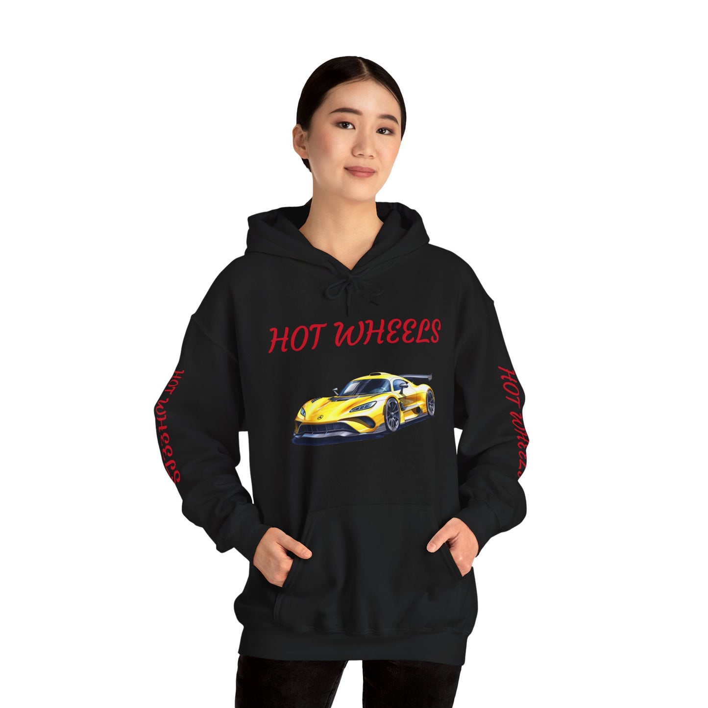 Princess Grace  Hot Wheels Unisex Hooded Sweatshirt Stylish Car Graphic with Bold Text