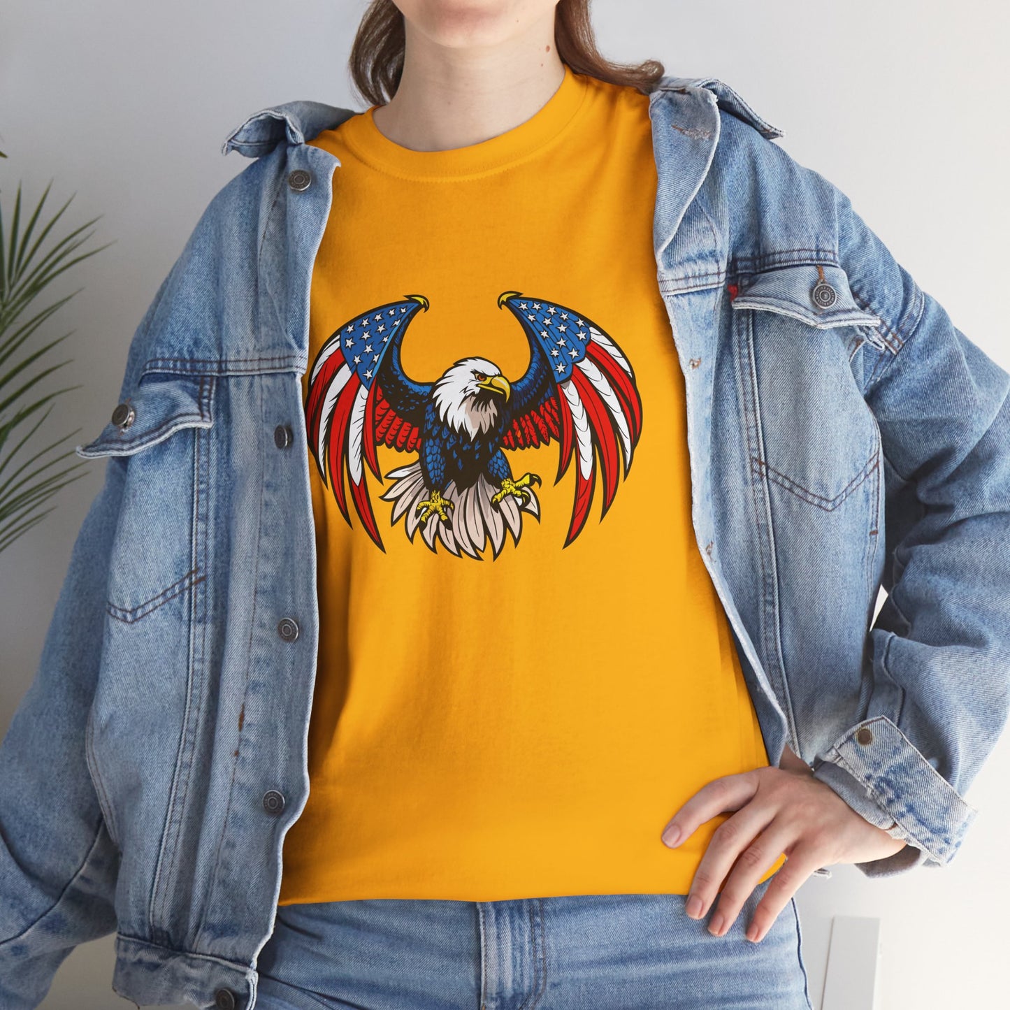 Princess Grace  Patriotic Eagle Unisex Heavy Cotton Tee 4th of July Graphic T-Shirt