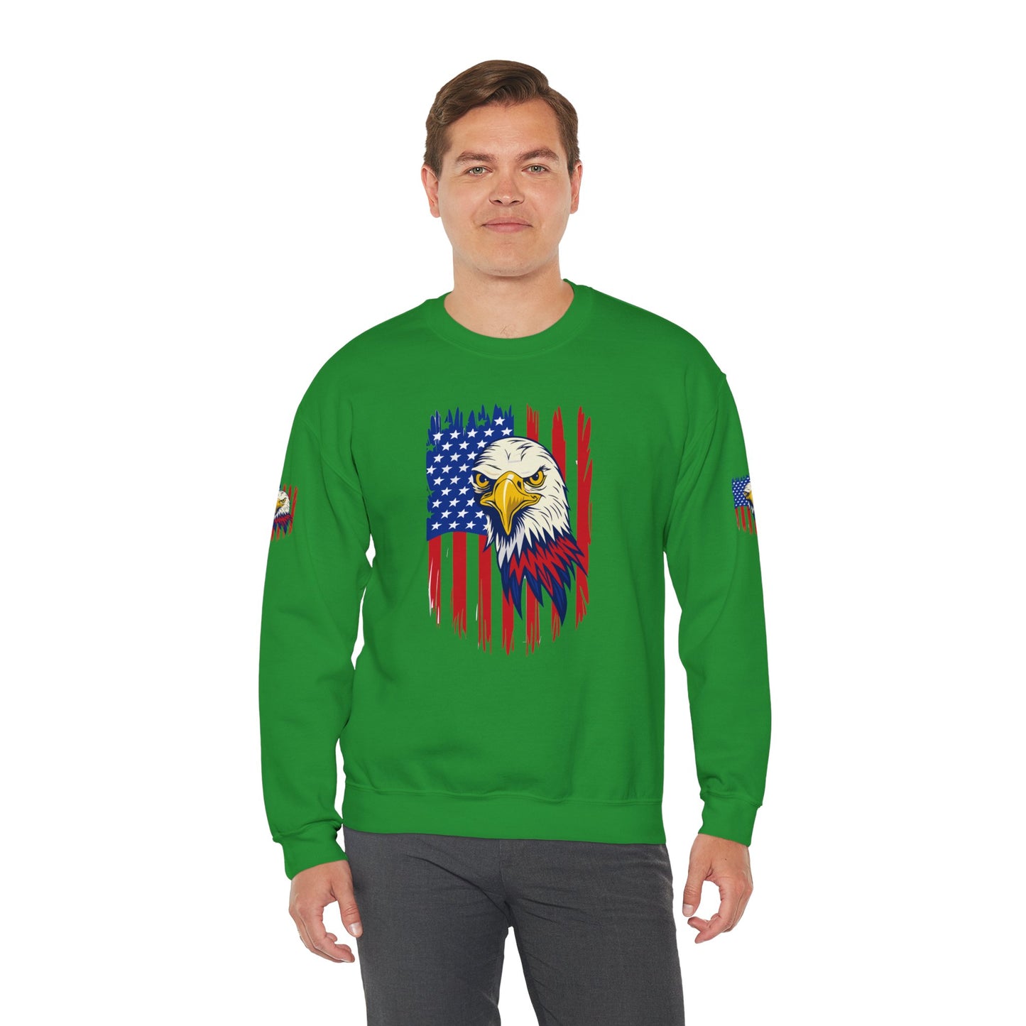 Princess Grace Patriotic Eagle Crewneck Sweatshirt Unisex Heavy Blend