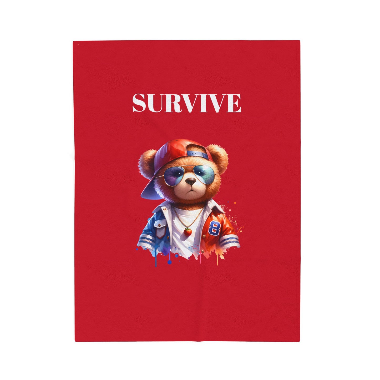 Princess Grace  Cozy Survive Bear Velveteen Plush Blanket