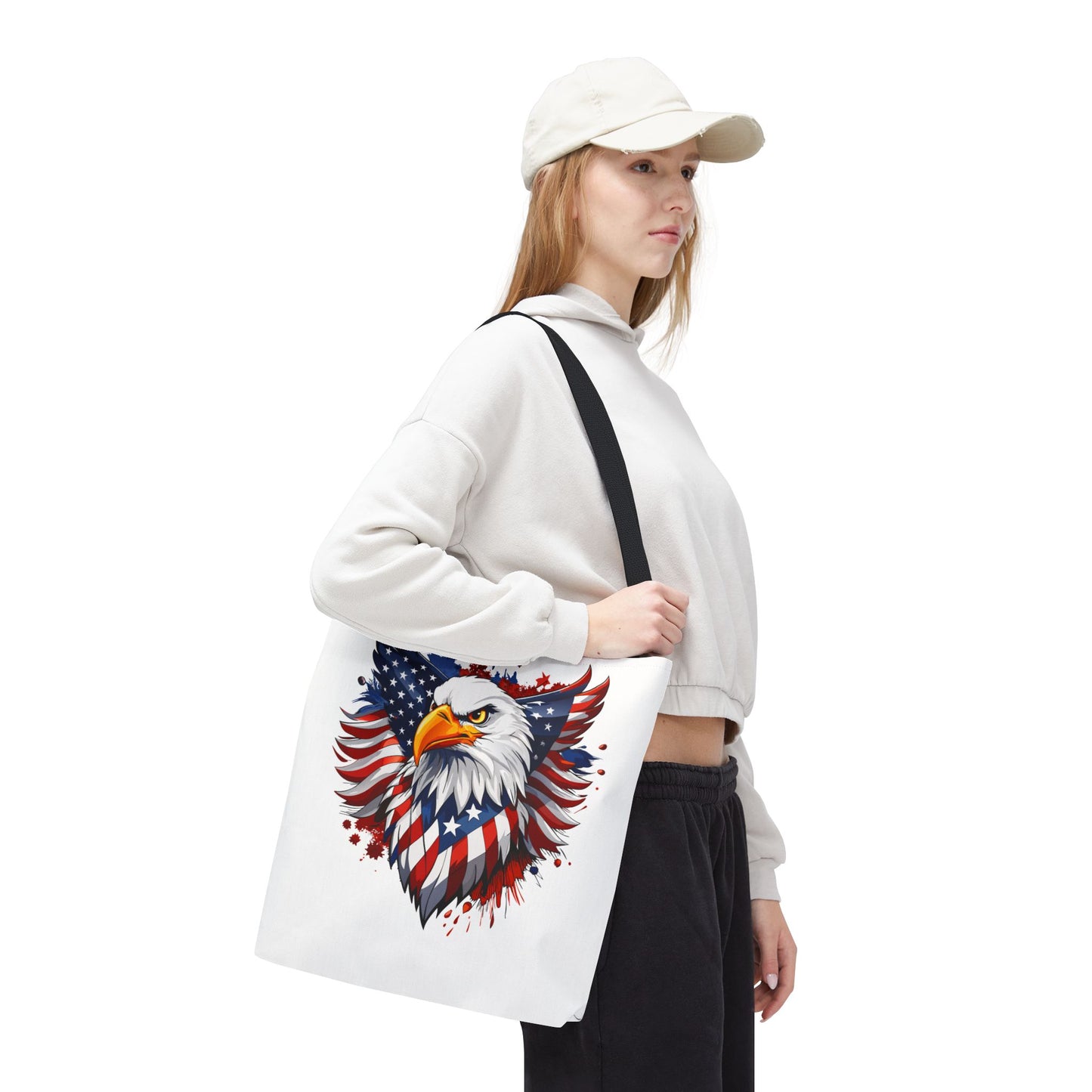 Princess Grace  Patriotic Eagle Tote Bag  Red White and Blue Design for Independence Day