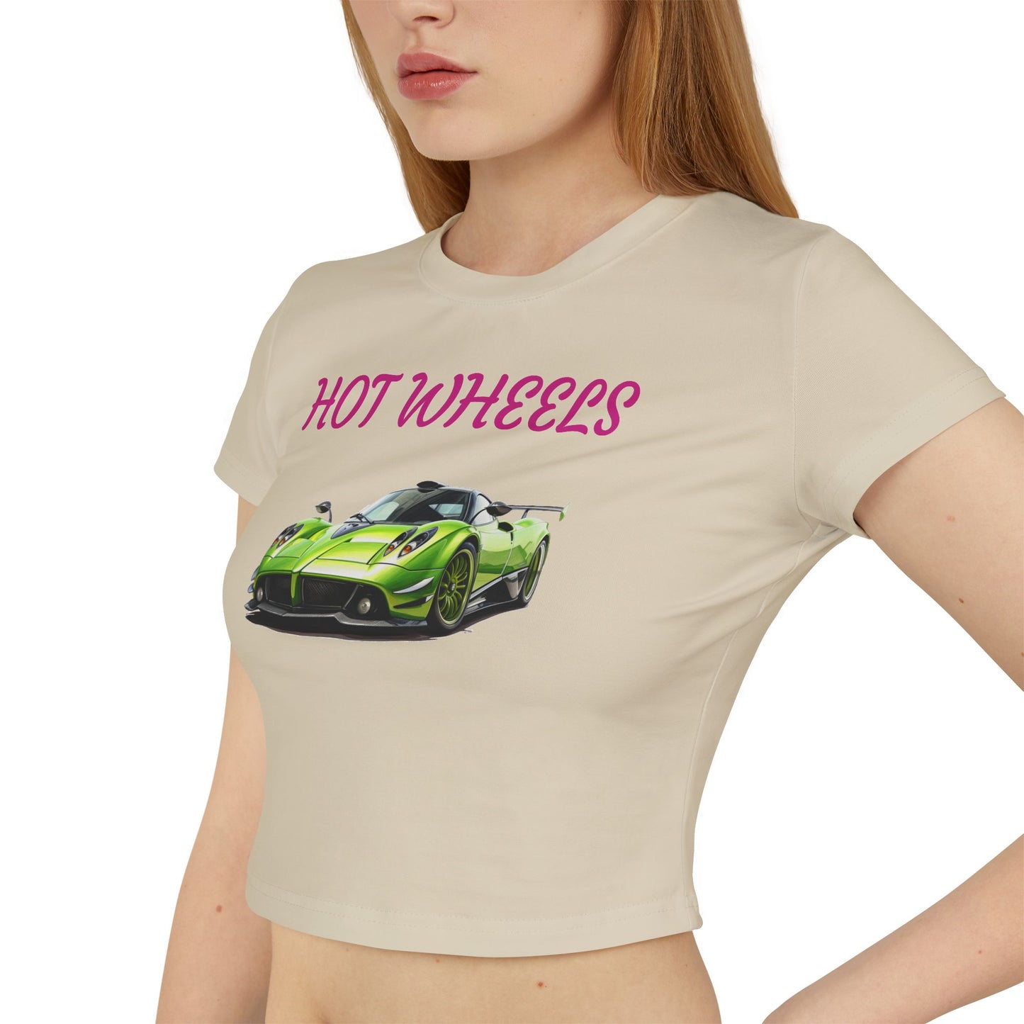 Princess Grace Hot Wheels Women's Baby Tee Sporty Graphic Tee for Car Enthusiasts