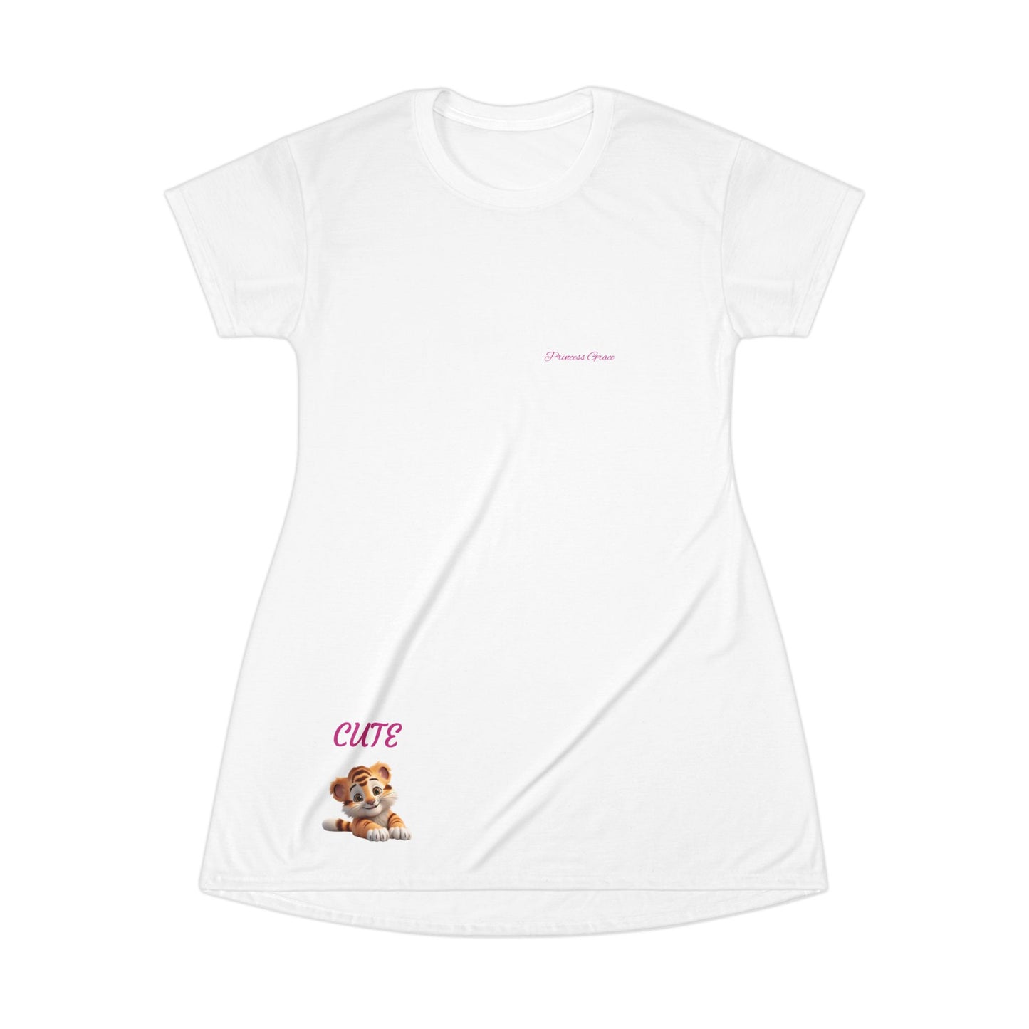 Princess Grace  Cute Animal Graphic T-Shirt Dress for Casual Days