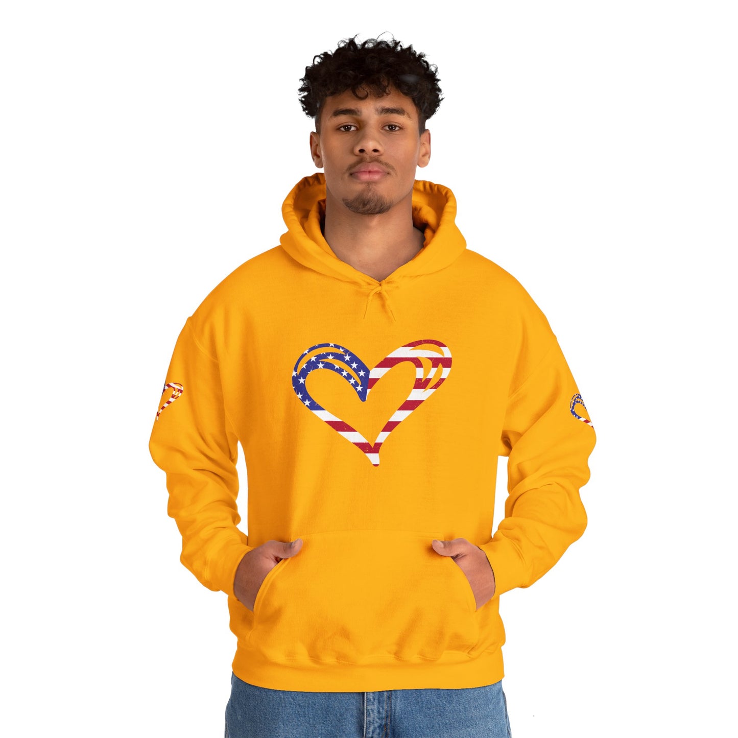 Princess Grace  Patriotic Heart Unisex Hoodie  Comfortable Heavy Blend Sweatshirt for Independence Day and Everyday Wear