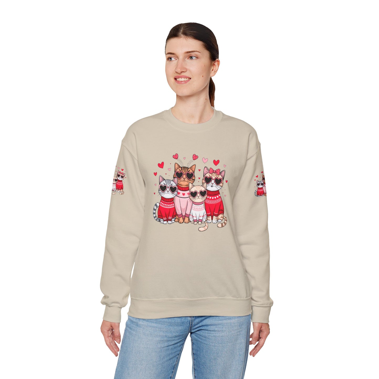 Princess Grace  Cute Cat Lovers Crewneck Sweatshirt  Cozy Valentine's Gift