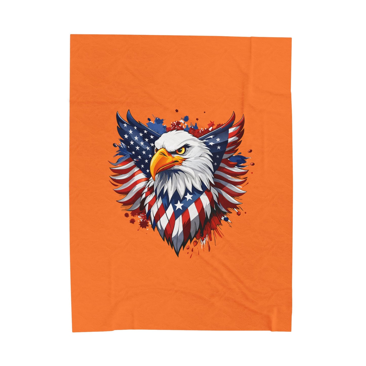 Princess Grace Patriotic Eagle Velveteen Plush Blanket  Cozy American Flag Throw for Home Decor