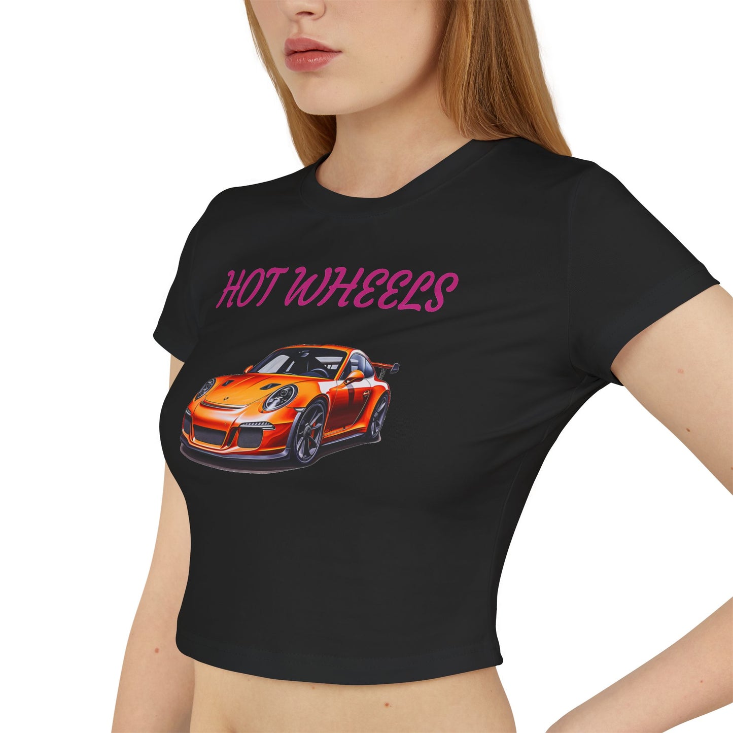 Princess Grace  Hot Wheels Women's Baby Tee Trendy Car Graphic T-Shirt for Auto Enthusiasts