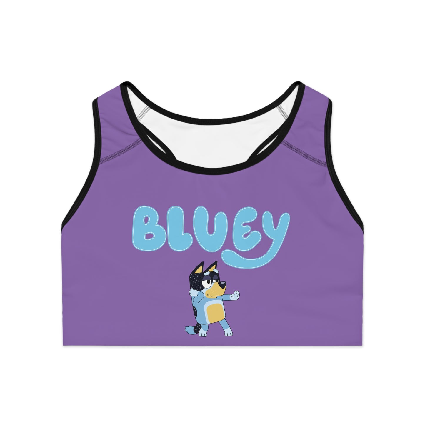 Princess Grace    Bluey Sports Bra  Fun Purple Activewear