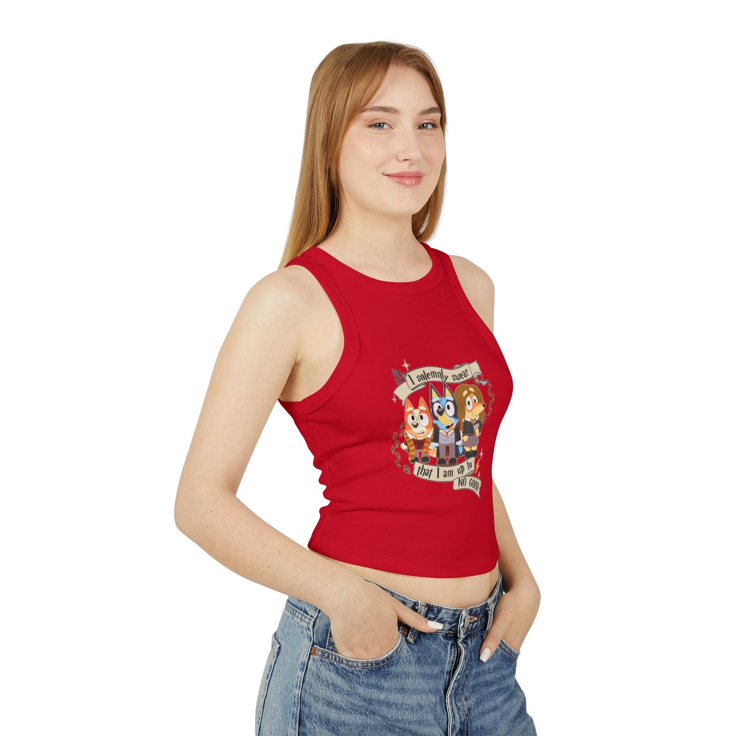 Princess Grace  Funny Bluey Racer Tank Top for Women  Up To No Good Vibe