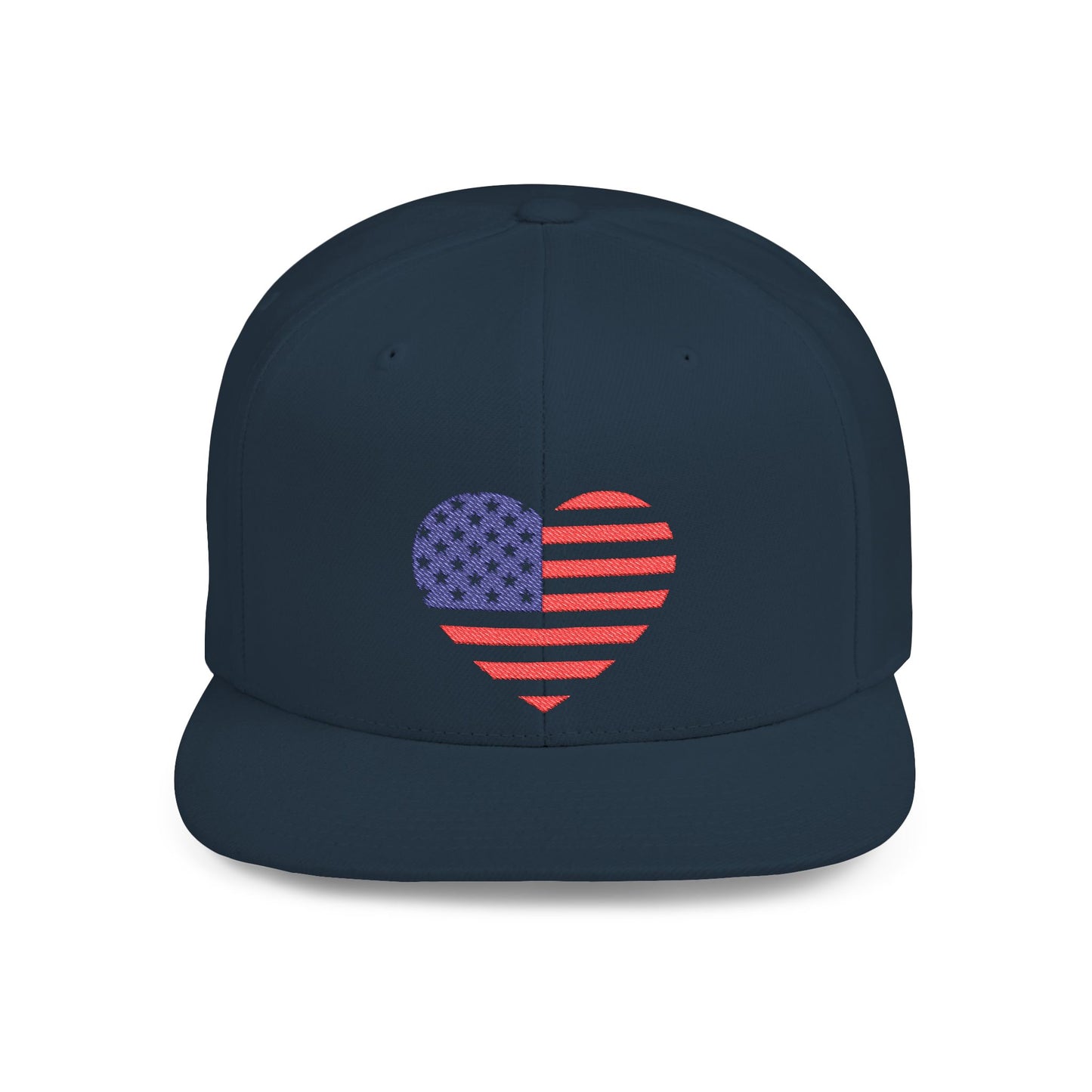 Princess Grace Patriotic Heart Flat Bill Snapback Cap