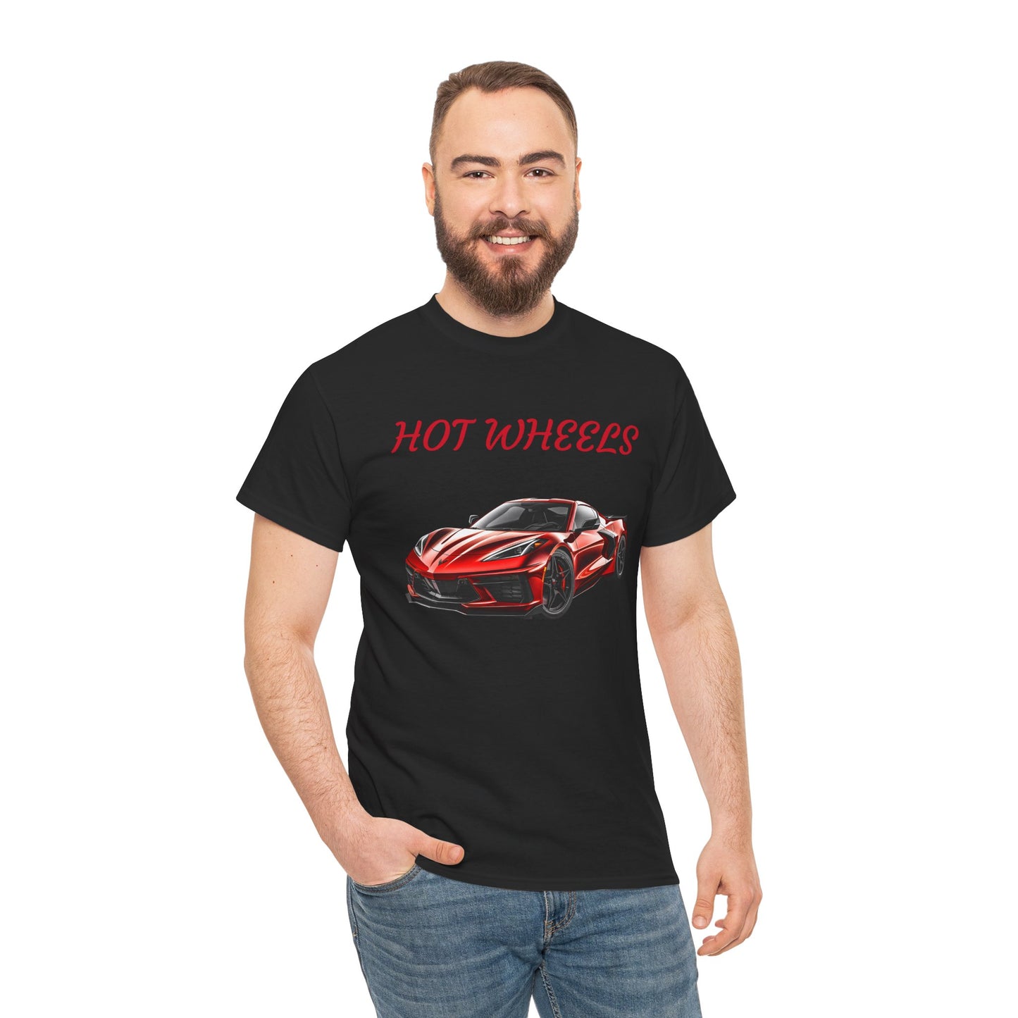 Princess Grace Red Corvette Unisex Heavy Cotton Tee Hot Wheels Racing Graphic Tee for Car Enthusiasts