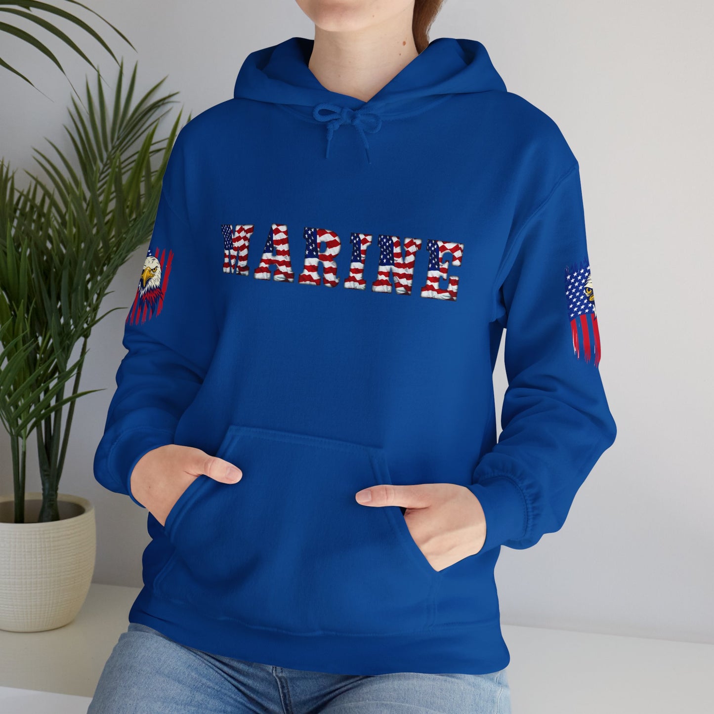 Princess Grace  American Pride Marine Eagle Hooded Sweatshirt