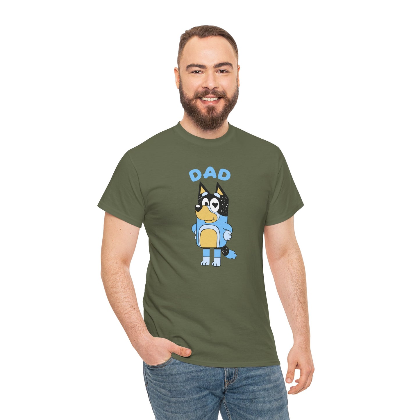 Princess Grace  Bluey Dad Cartoon Graphic Unisex Heavy Cotton Tee