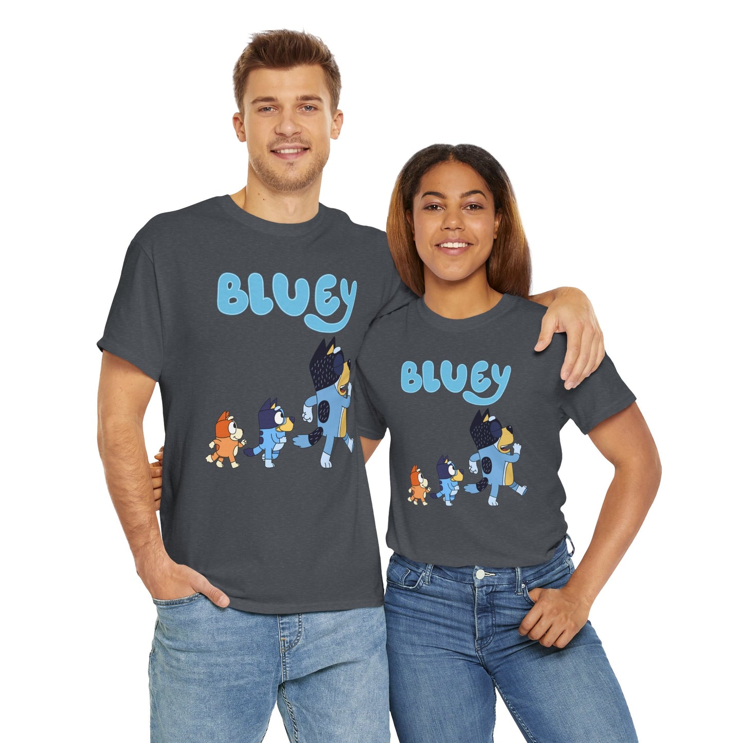Princess Grace  Bluey Unisex Heavy Cotton Tee  Cute Cartoon T-Shirt for Kids and Adults
