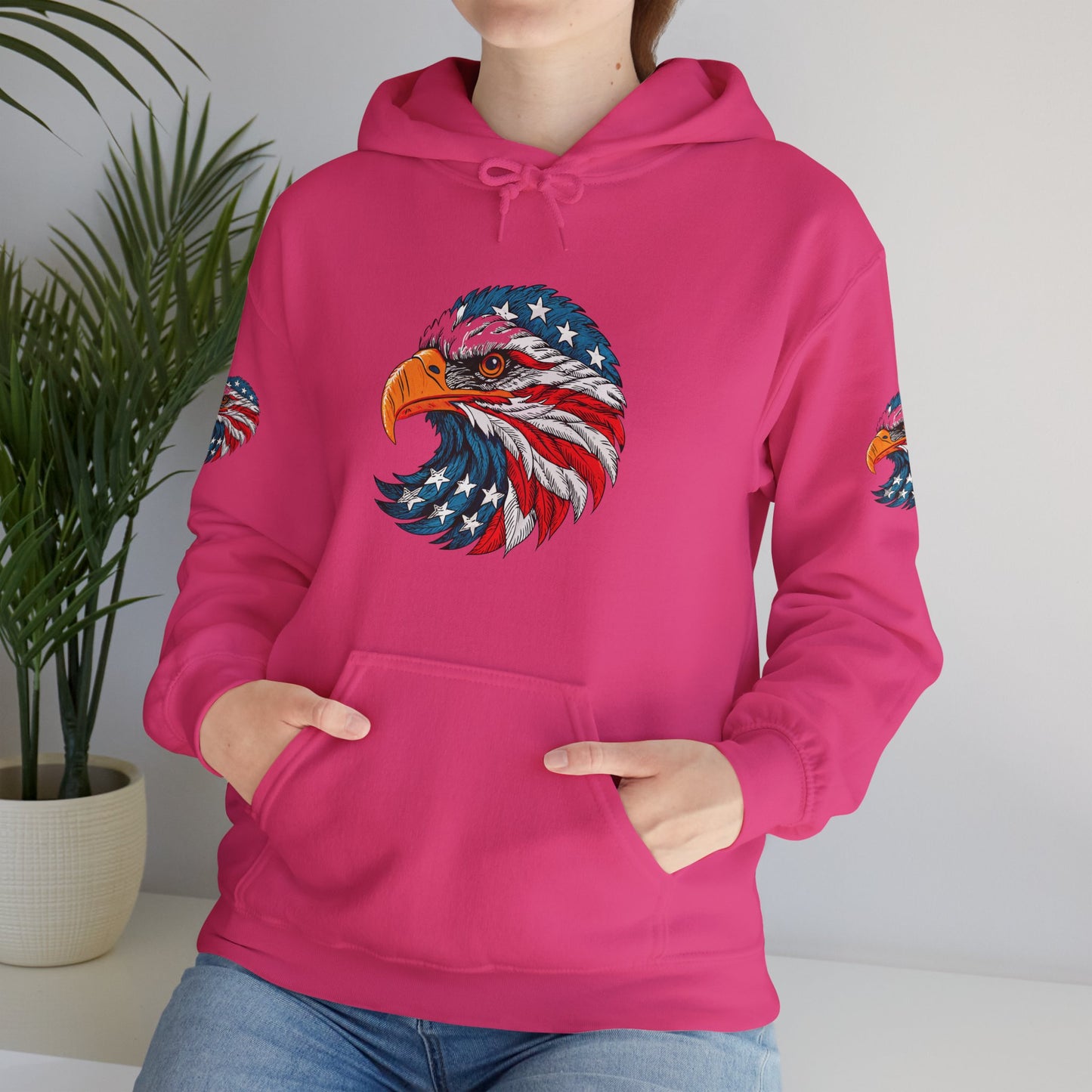 Princess Grace  Patriotic Eagle Hoodie  Unisex Heavy Blend Sweatshirt