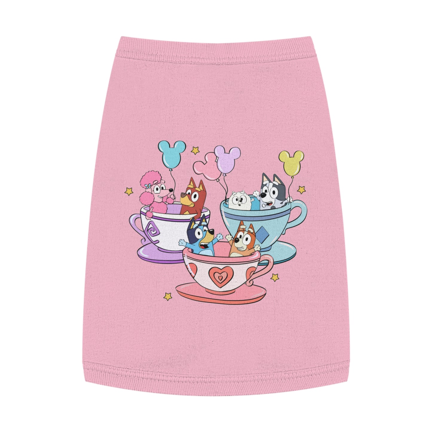 Princess Grace  BLUEY Whimsical Pet Tank Top Tea Party Theme for Dog Lovers