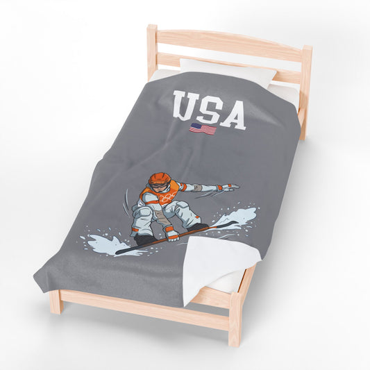 Princess Grace  TEAM USA  Velveteen Plush Blanket
