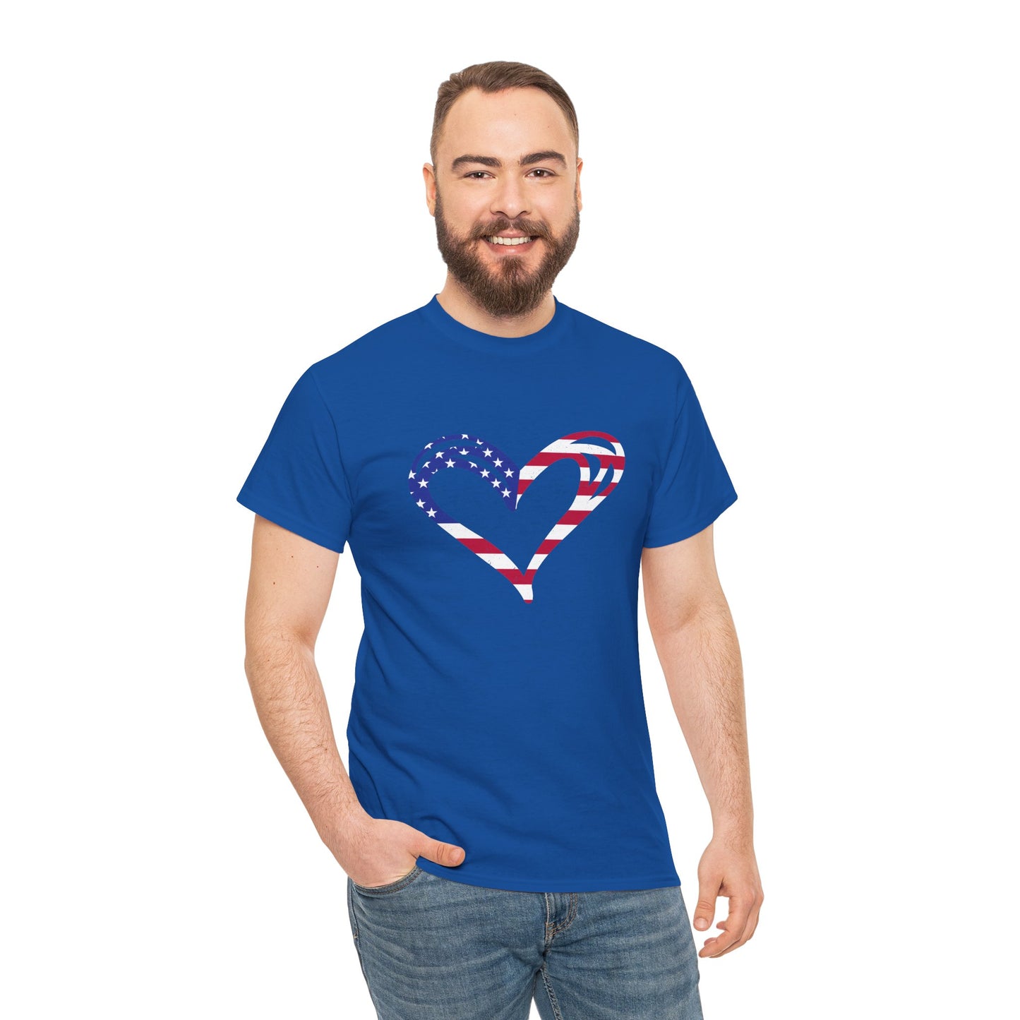 Princess Grace  Patriotic Heart Unisex Heavy Cotton Tee