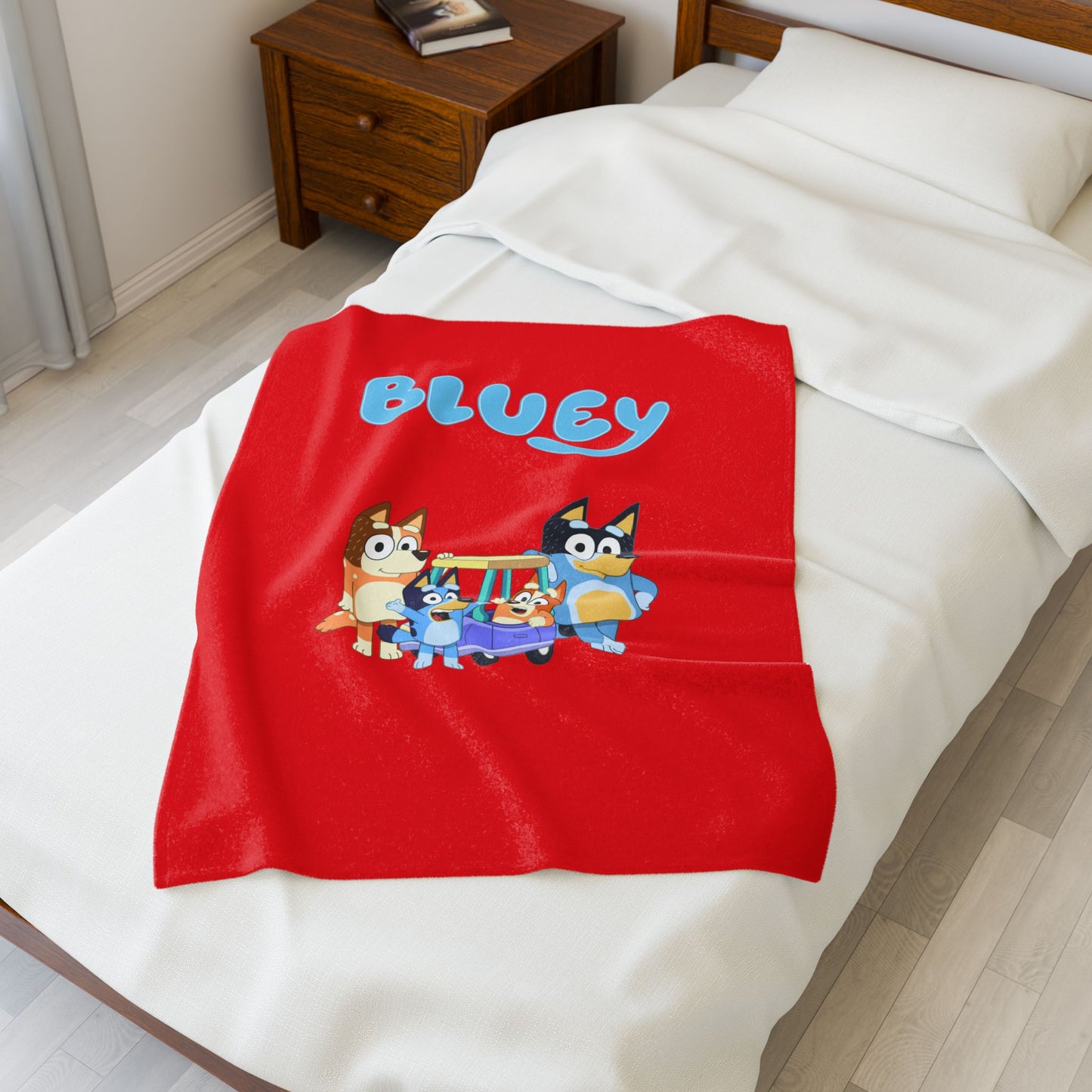 Princess Grace  Bluey Velveteen Plush Blanket  Cozy Cartoon Throw for Kids