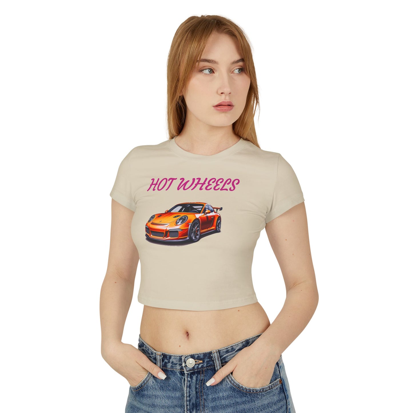 Princess Grace  Hot Wheels Women's Baby Tee Trendy Car Graphic T-Shirt for Auto Enthusiasts