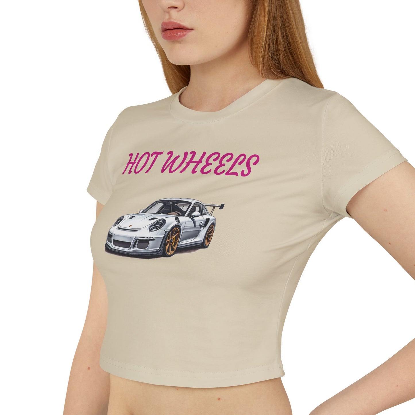Princess Grace  Hot Wheels Women's Baby Tee Sporty Car Graphic Crop Top