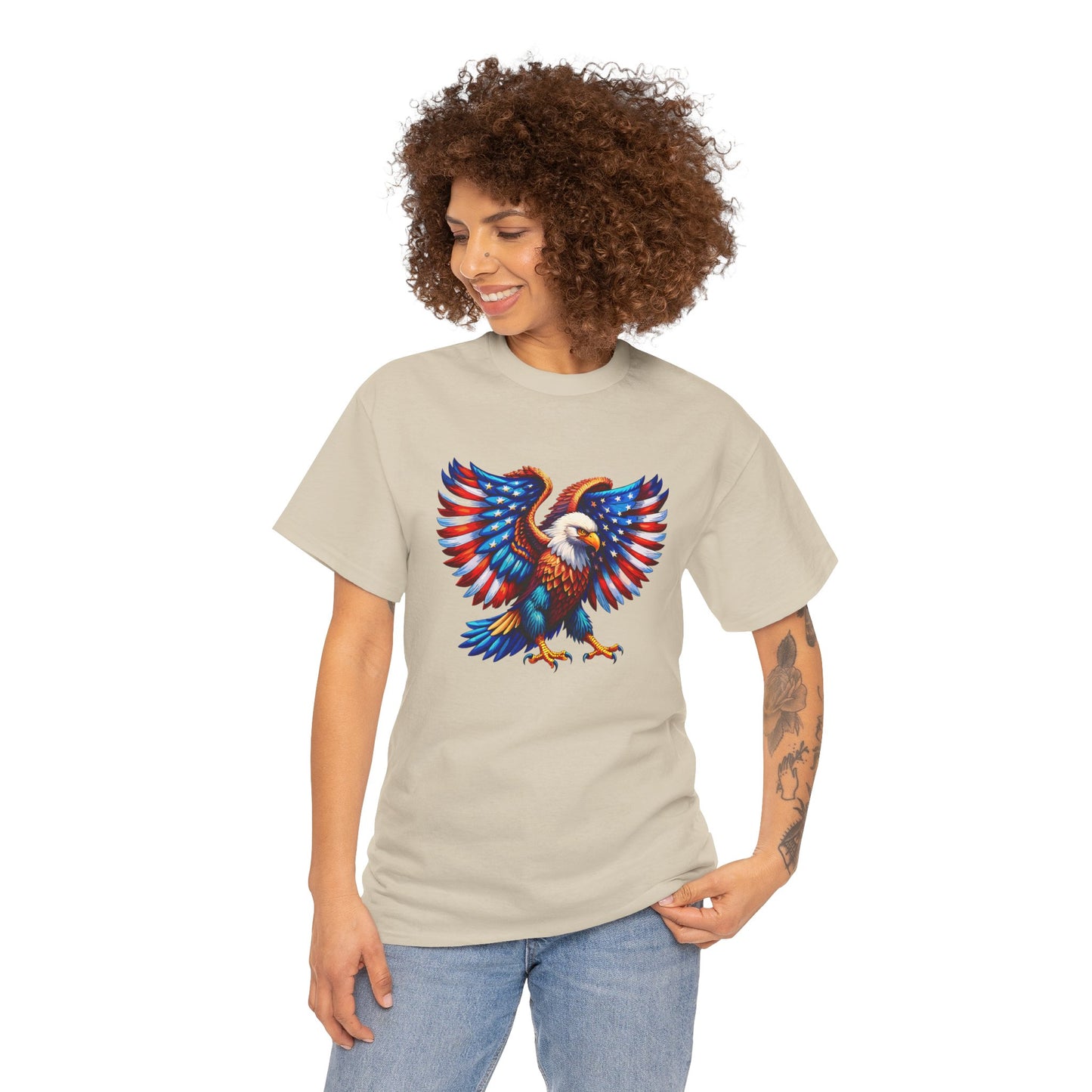 Princess Grace  Patriotic Eagle Graphic Tee  Unisex Heavy Cotton T-Shirt