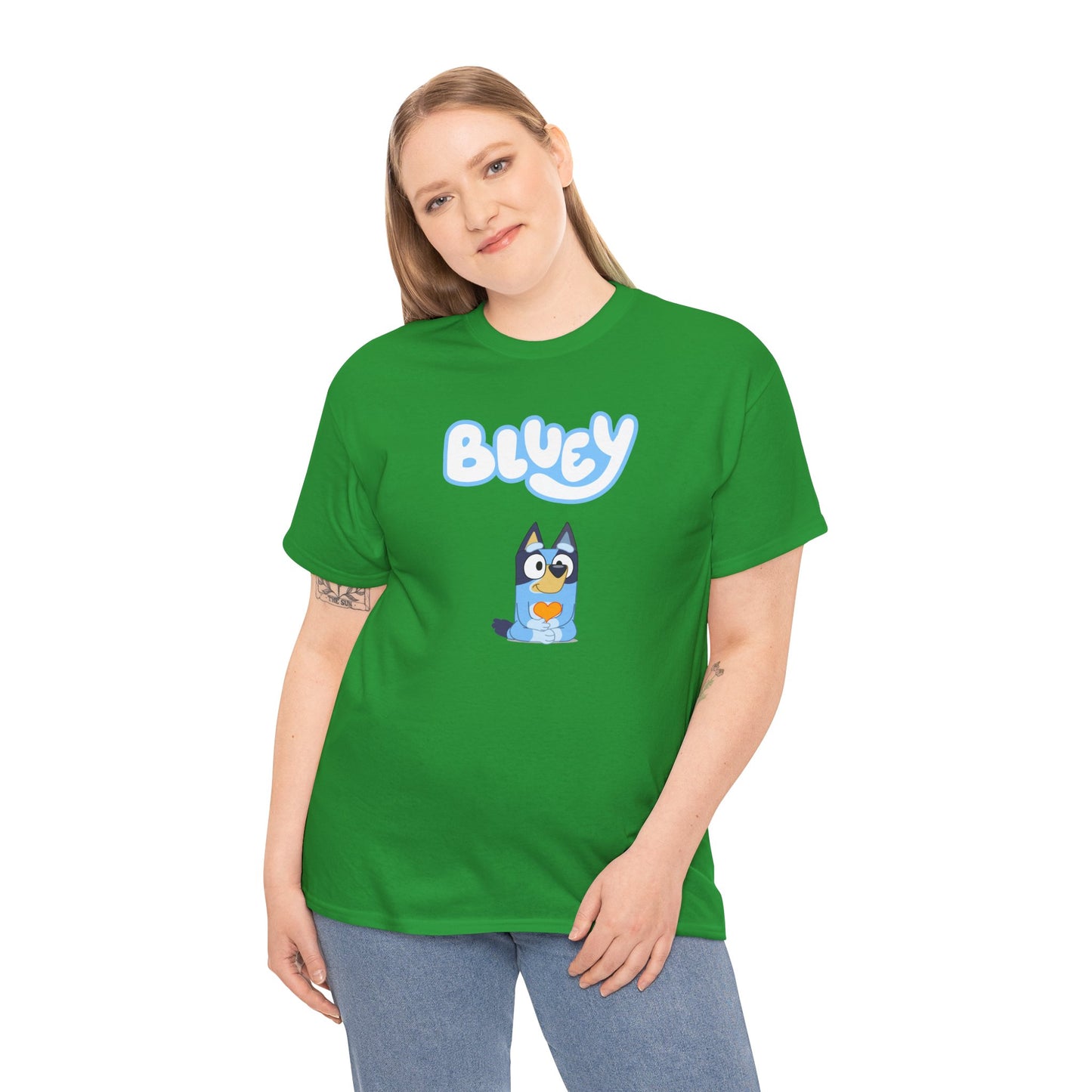 Princess Grace  Bluey Unisex Heavy Cotton Tee  Comfortable Cartoon T-Shirt for Kids and Adults