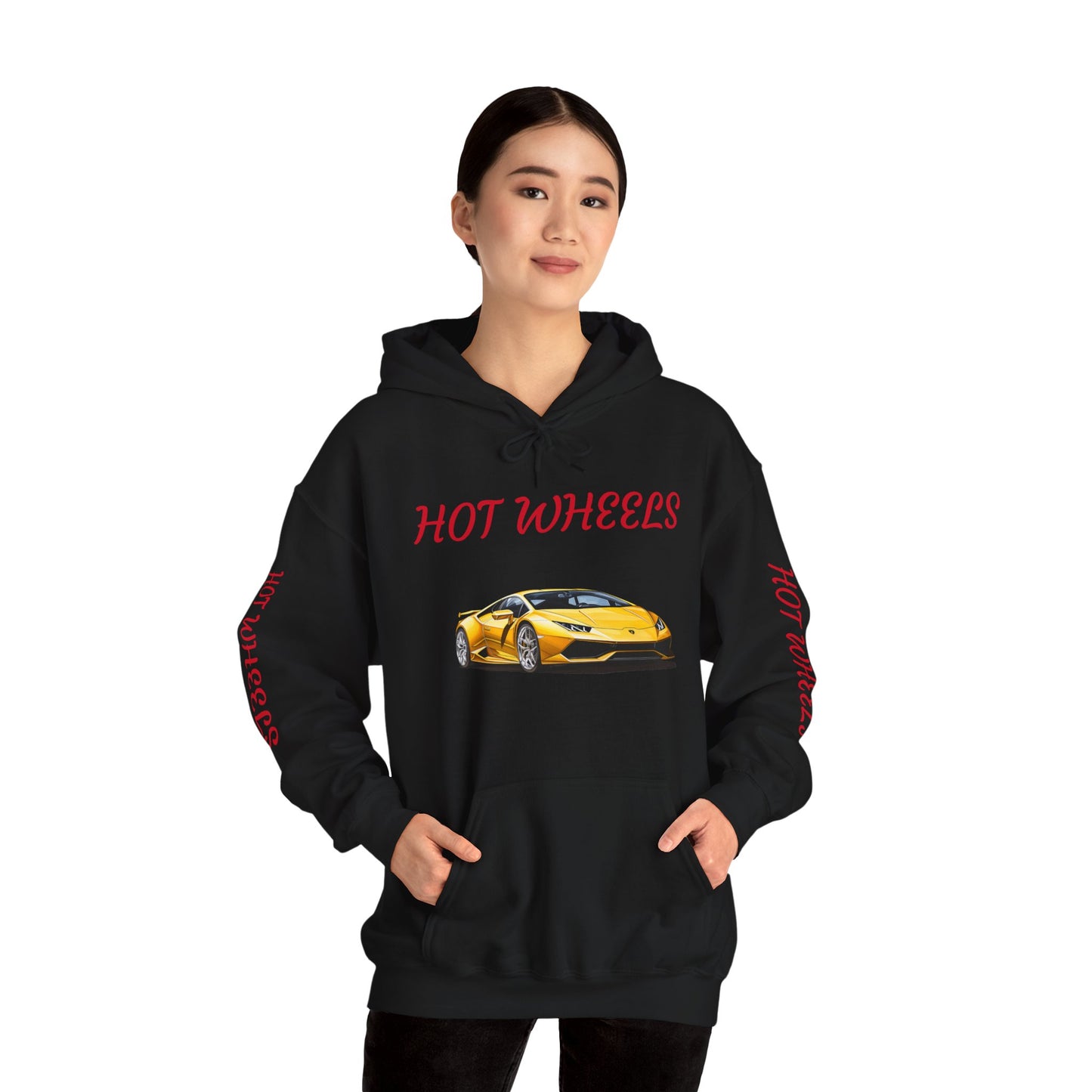 Princess Grace  Hot Wheels Unisex Hoodie Yellow Sports Car Graphic Sweatshirt