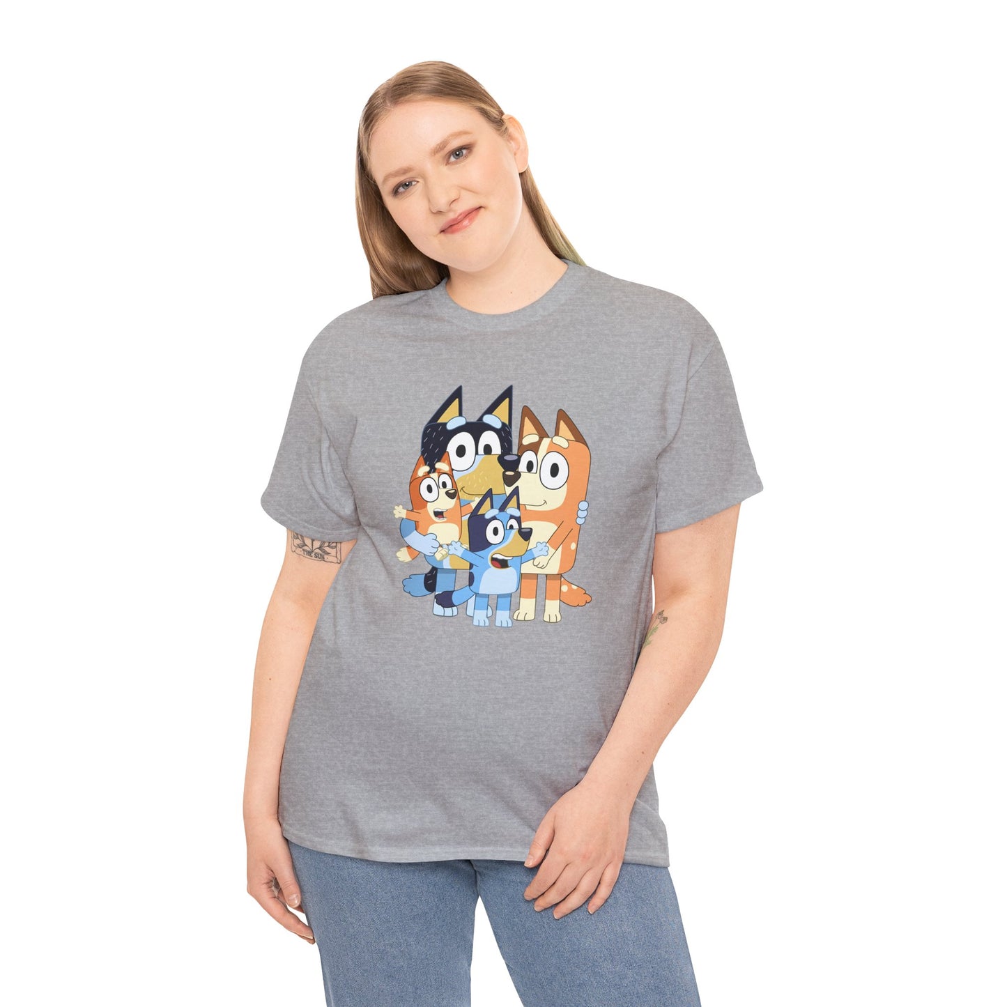 Princess Grace  Bluey Family Unisex Heavy Cotton Tee  Fun and Stylish for Kids and Adults