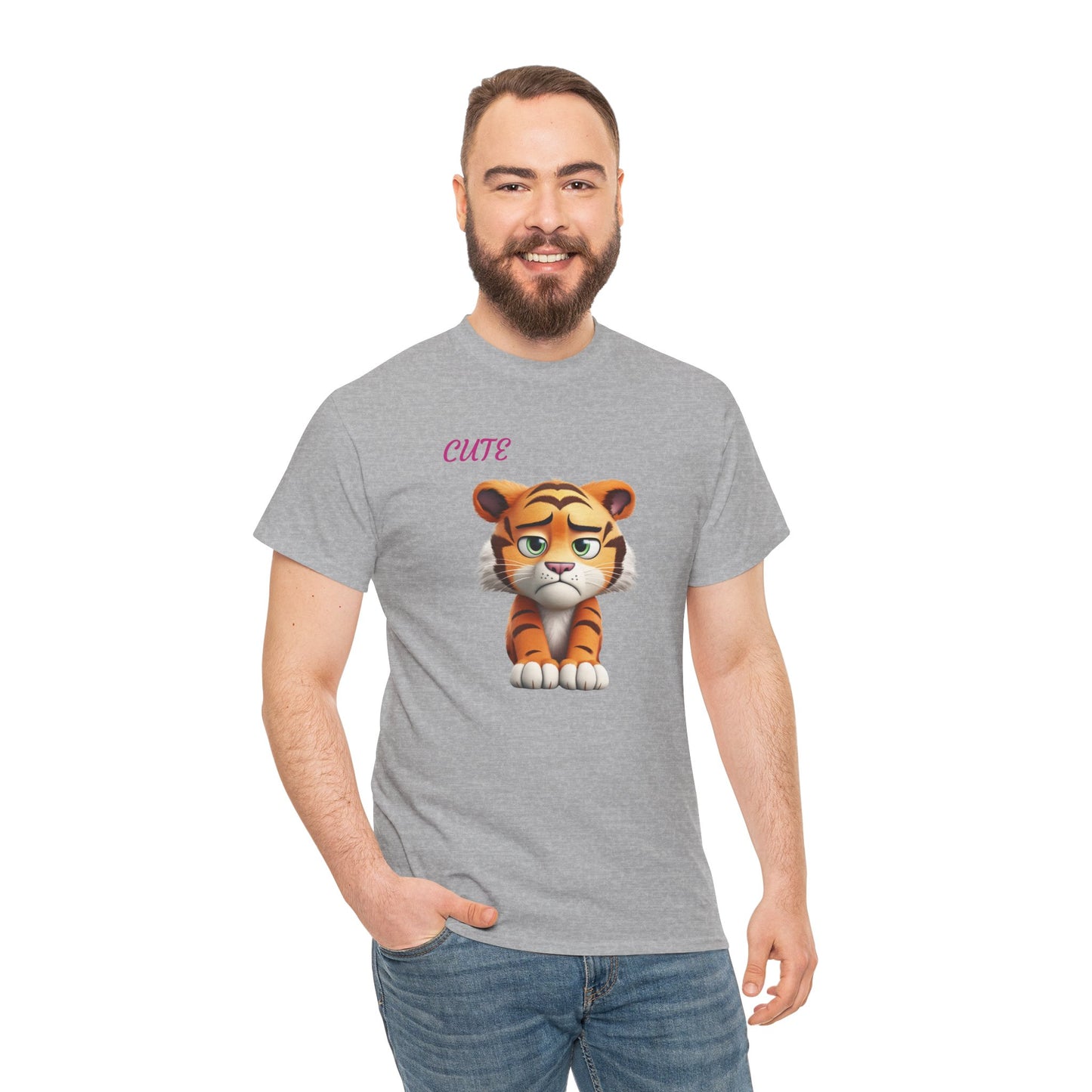 Princess Grace  Cute Cartoon Tiger Unisex Heavy Cotton Tee