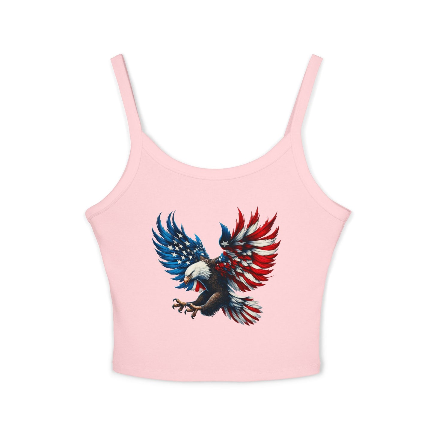 Princess Grace  Patriotic Women's Spaghetti Strap Tank Top  USA Eagle Graphic