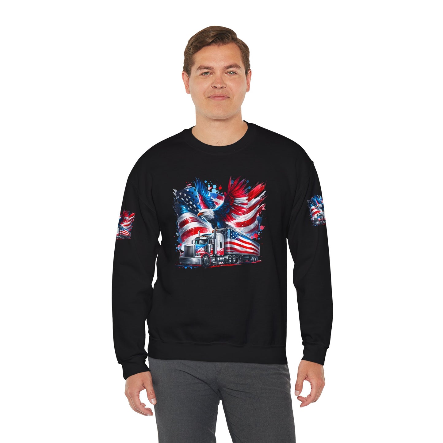 Princess Grace  Patriotic Eagle Sweatshirt Unisex Heavy Blend Crewneck for Independence Day Veteran's Day & Everyday Comfort