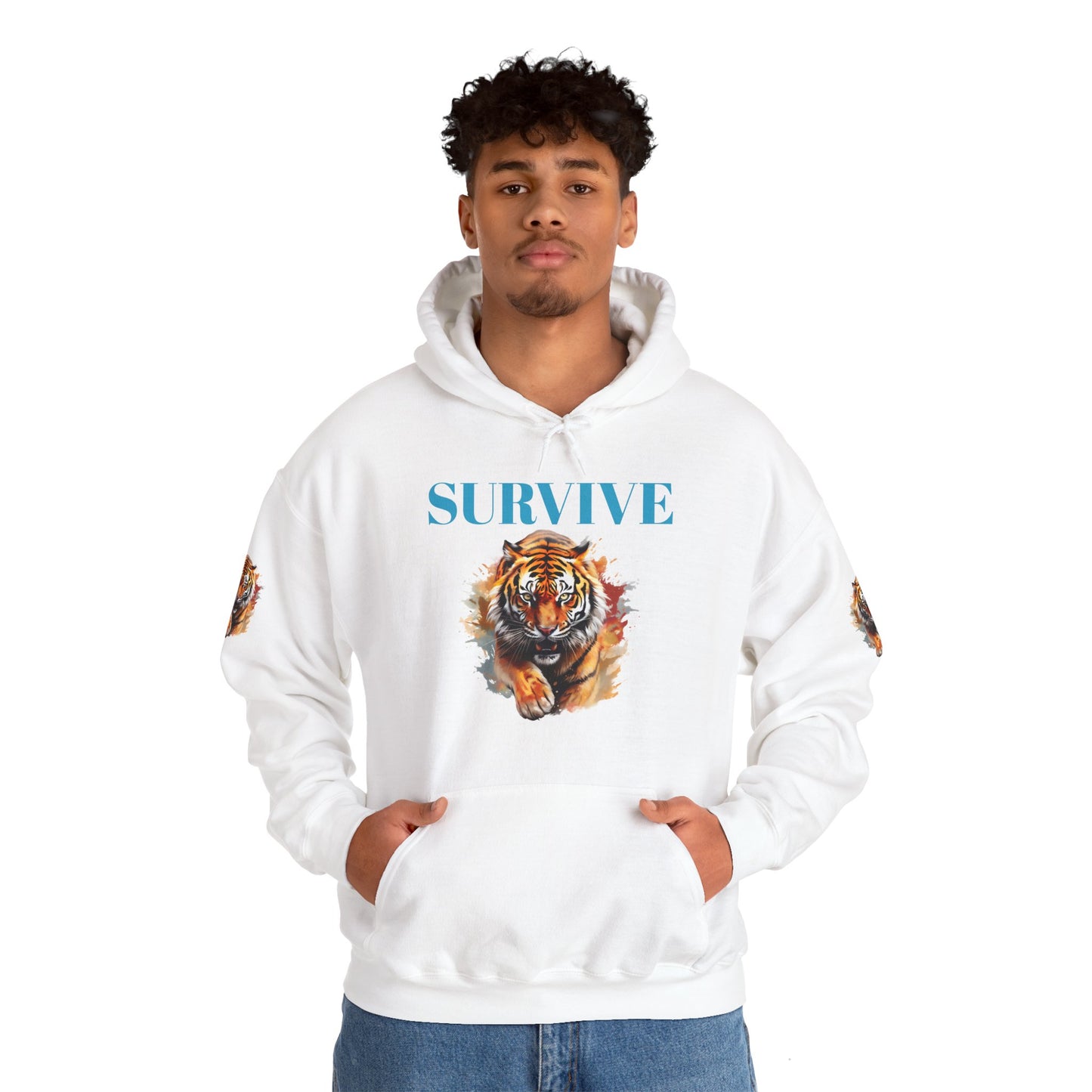 Princess Grace  Survive Tiger Unisex Heavy Blend Hoodie Fierce & Inspirational Sweatshirt