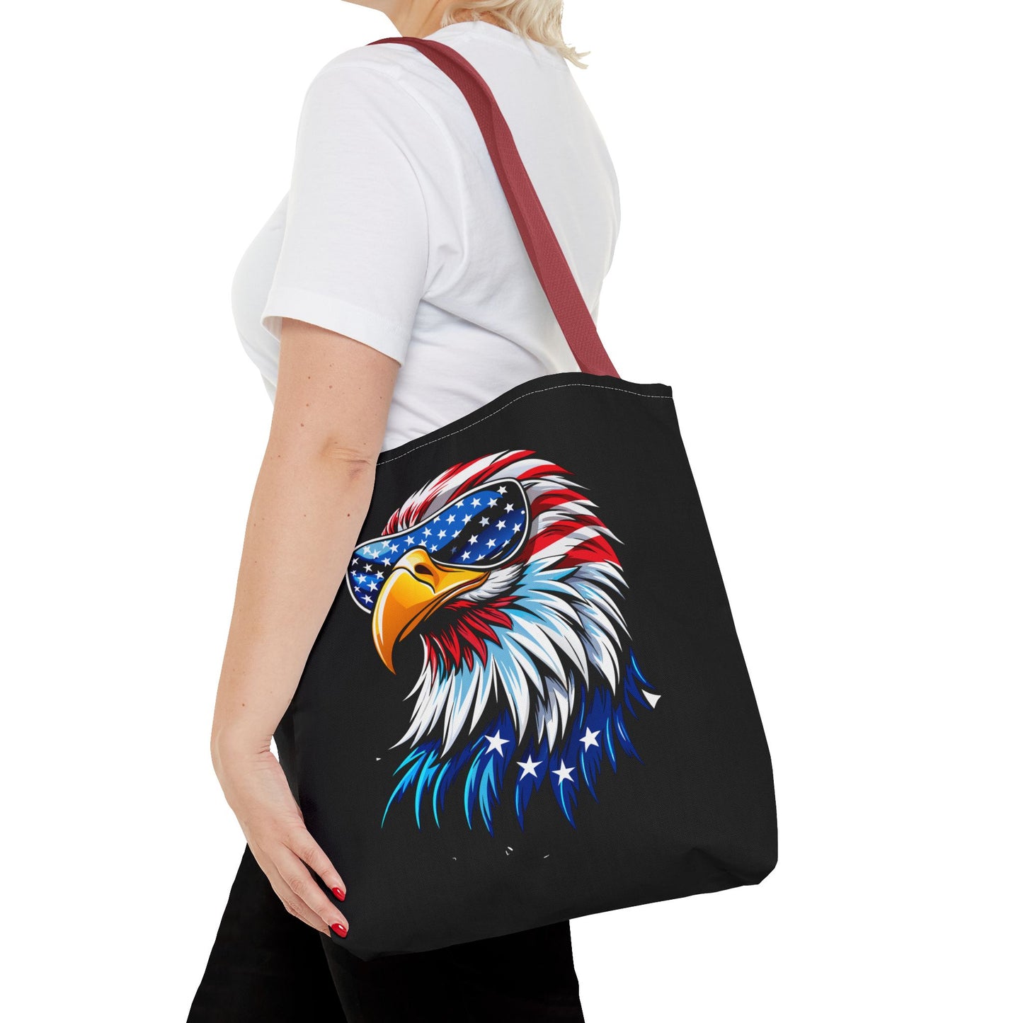 Princess Grace  Patriotic Eagle Tote Bag USA Flag Design, Perfect for Independence Day & Everyday Use