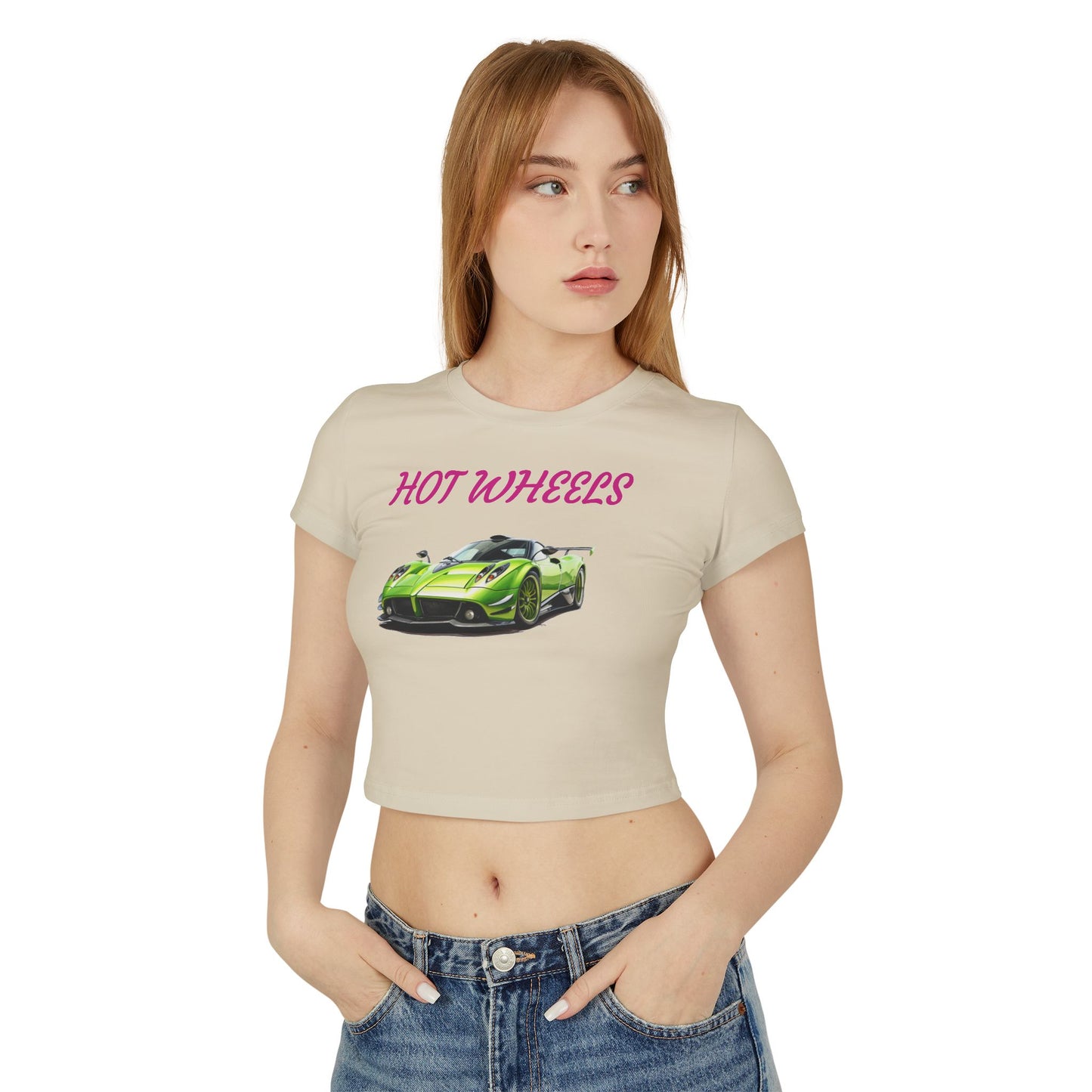 Princess Grace Hot Wheels Women's Baby Tee Sporty Graphic Tee for Car Enthusiasts