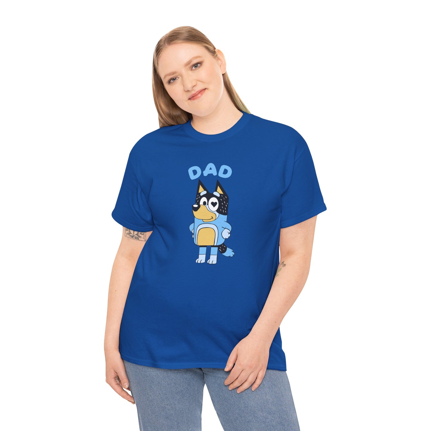 Princess Grace  Bluey Dad Cartoon Graphic Unisex Heavy Cotton Tee