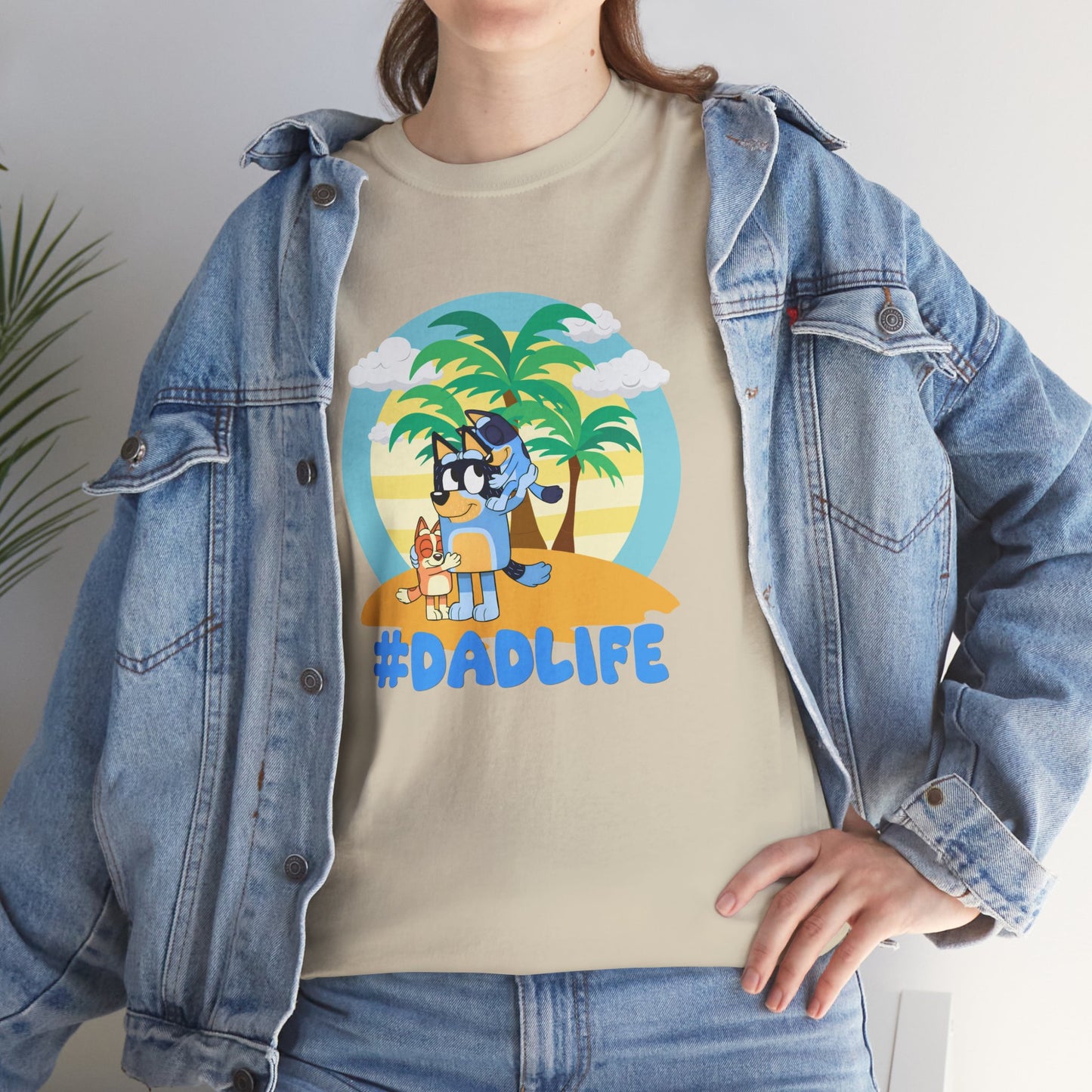 Princess Grace  Bluey  #DadLife Unisex Heavy Cotton Tee  Perfect for Dads Beach Vibes and Everyday Wear