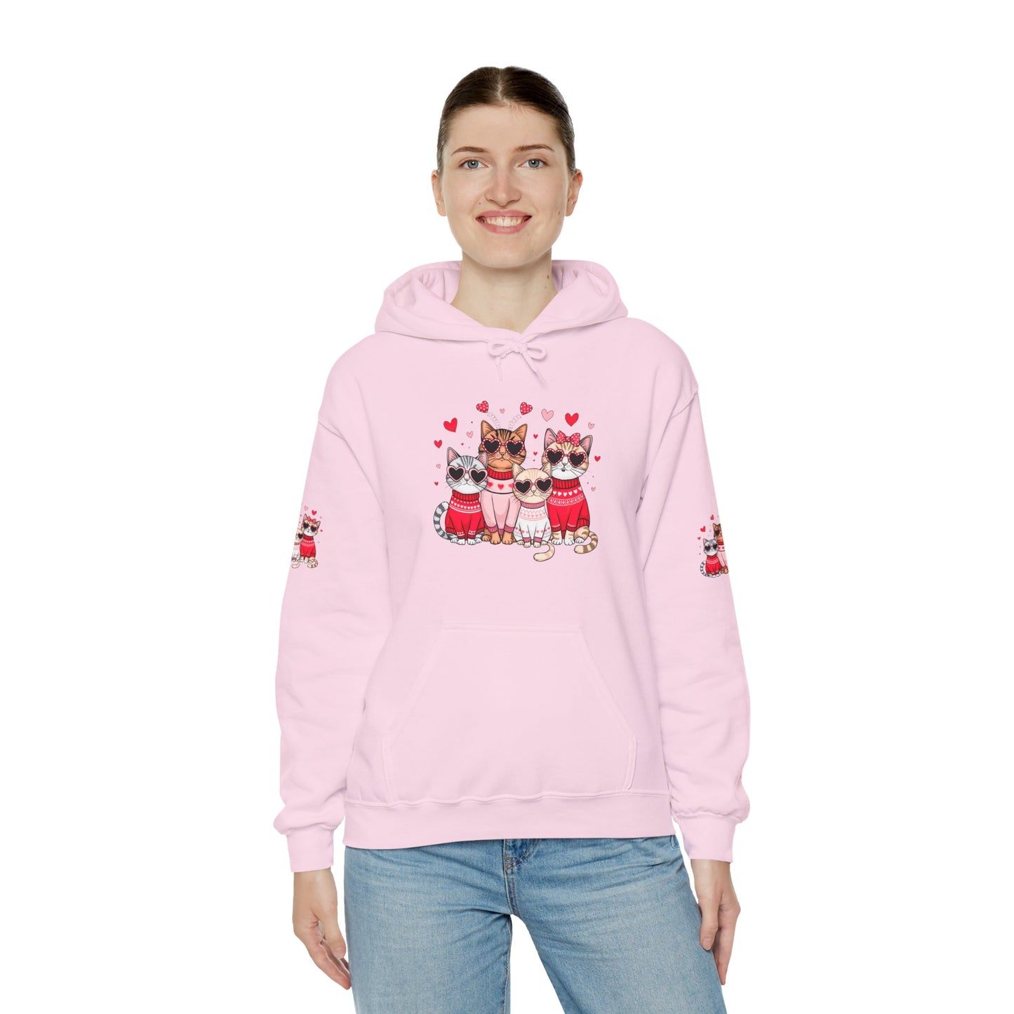 Princess Grace  Cute Cat Lovers Hoodie with Heart Design