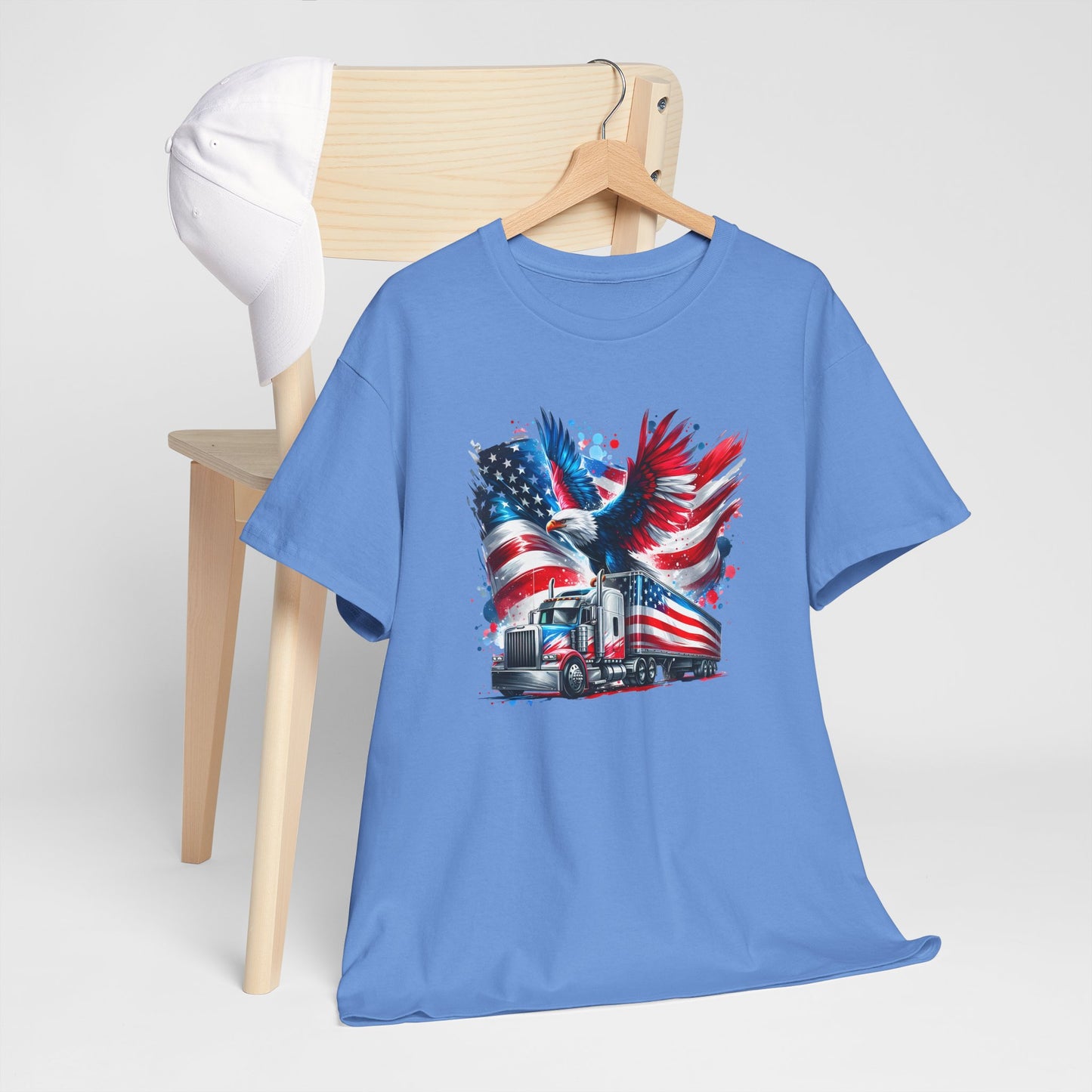 Princess Grace  Patriotic Eagle Truck Unisex Heavy Cotton Tee