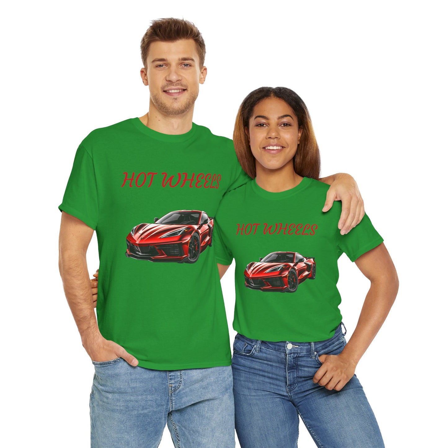 Princess Grace Red Corvette Unisex Heavy Cotton Tee Hot Wheels Racing Graphic Tee for Car Enthusiasts