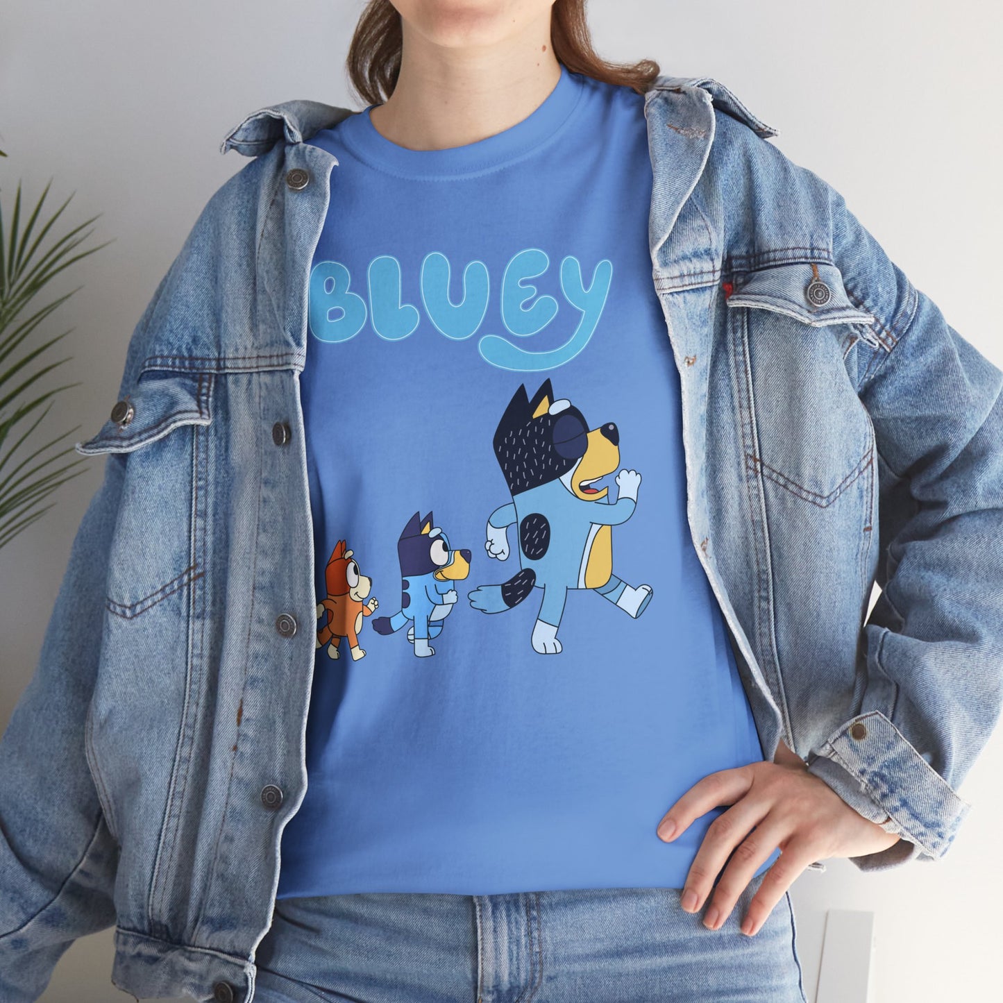 Princess Grace  Bluey Unisex Heavy Cotton Tee  Cute Cartoon T-Shirt for Kids and Adults