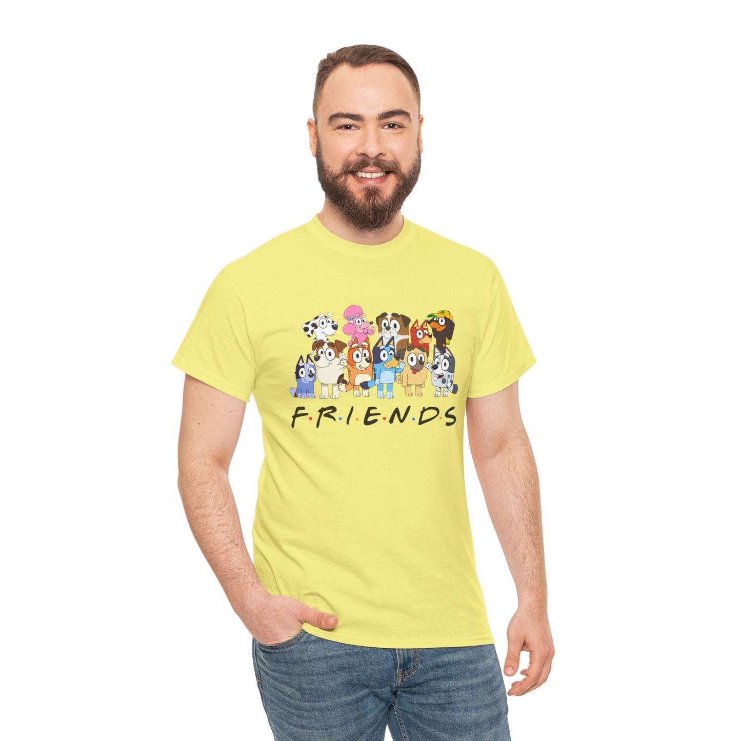 Princess Grace Bluey Friends Cartoon Unisex Heavy Cotton Tee  Fun & Playful Design