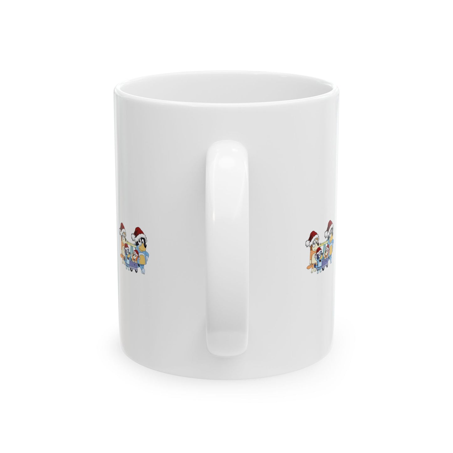 Princess Grace Festive Dog Family Ceramic Mug  11oz 15oz Christmas Coffee Cup
