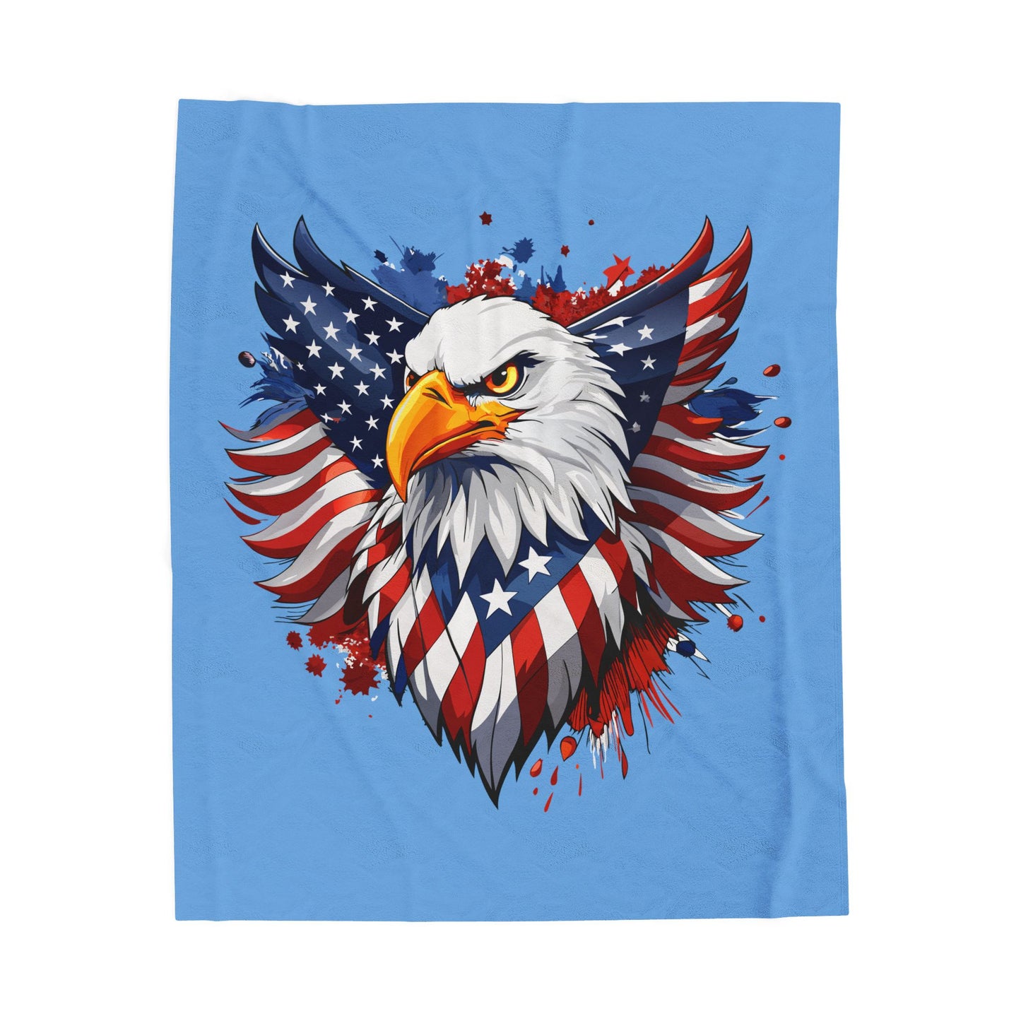 Princess Grace  Patriotic Velveteen Plush Blanket with Eagle Design