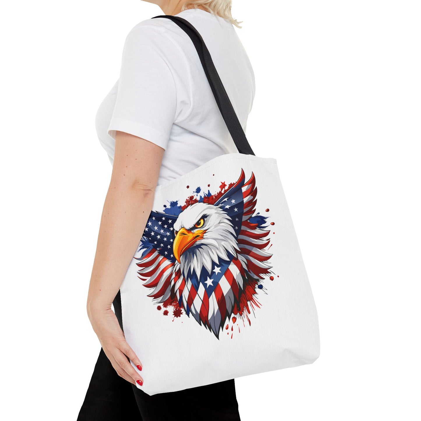 Princess Grace  Patriotic Eagle Tote Bag  Red White and Blue Design for Independence Day