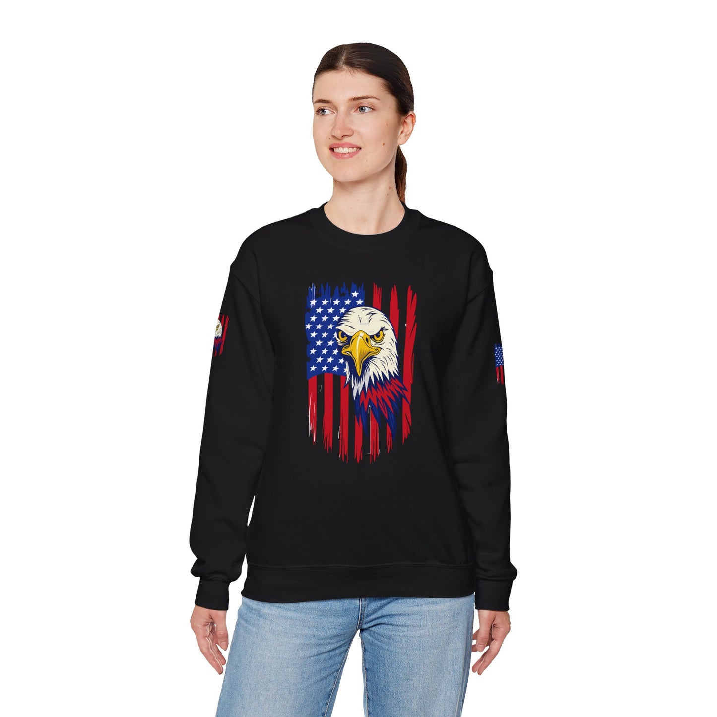 Princess Grace Patriotic Eagle Crewneck Sweatshirt Unisex Heavy Blend