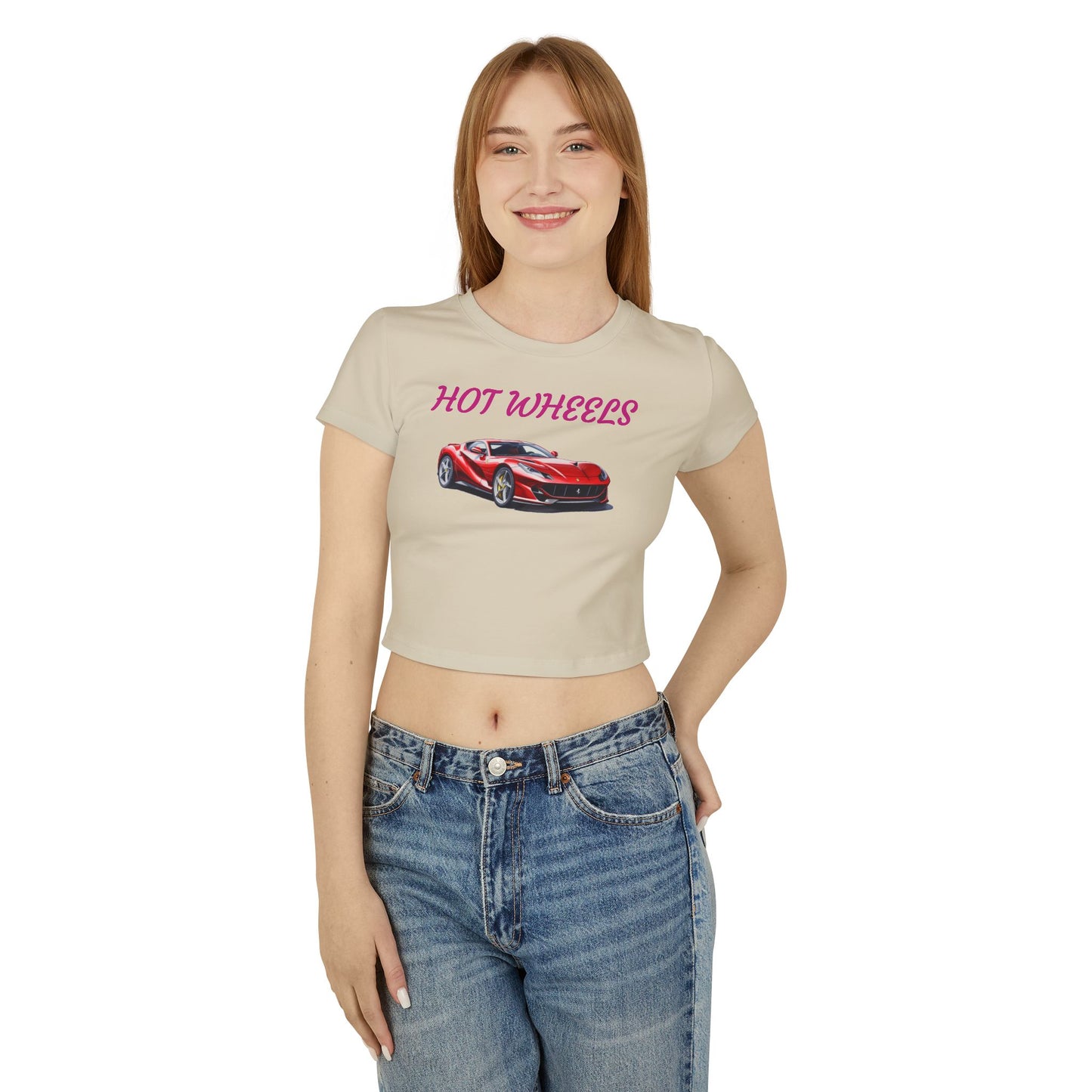 Princess Grace  Hot Wheels Women's Baby Tee Fun & Trendy Car Graphic T-Shirt