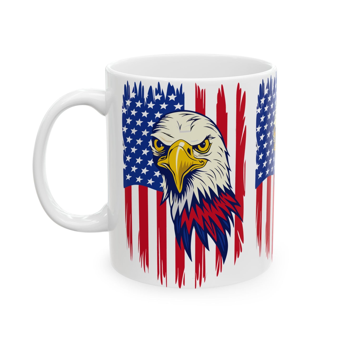 Princess Grace Patriotic Eagle Ceramic Mug  11oz & 15oz  Ideal for Independence Day & Veteran's Day